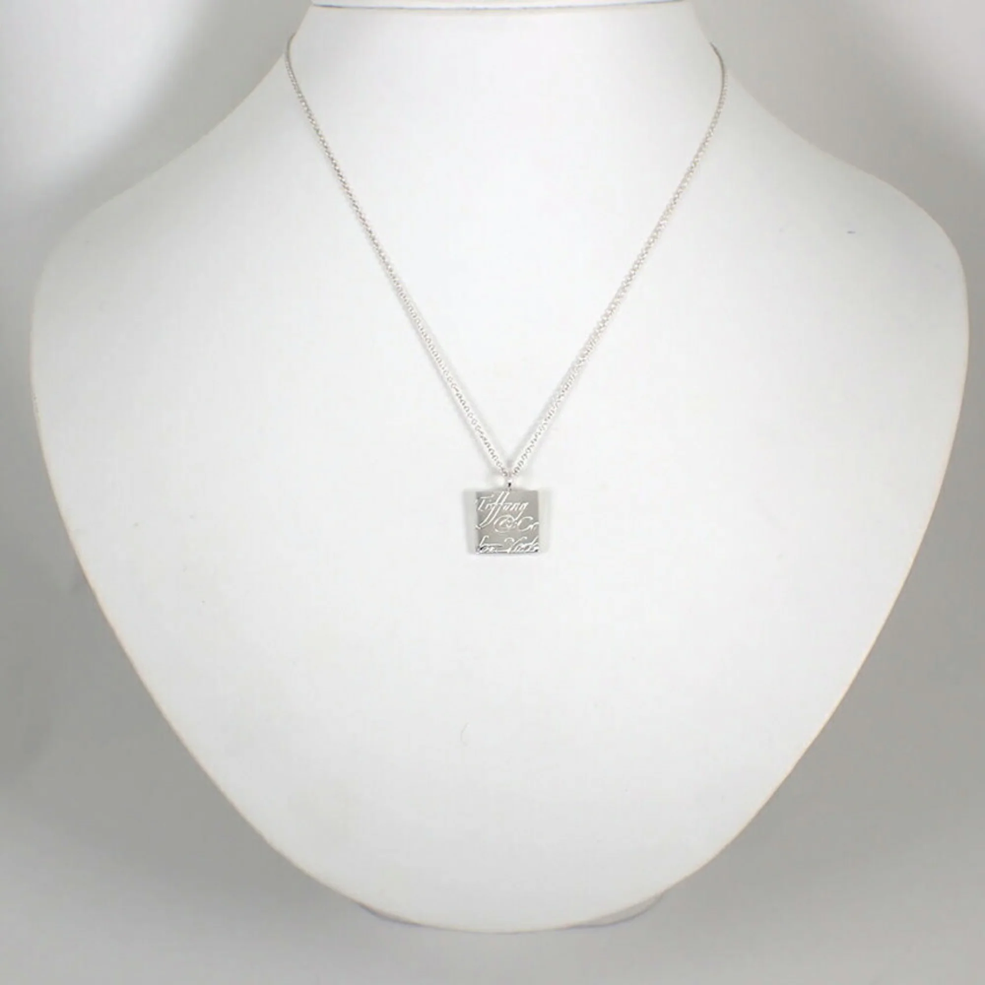 Notes Square Pendant Necklace Sterling Silver - Image 3