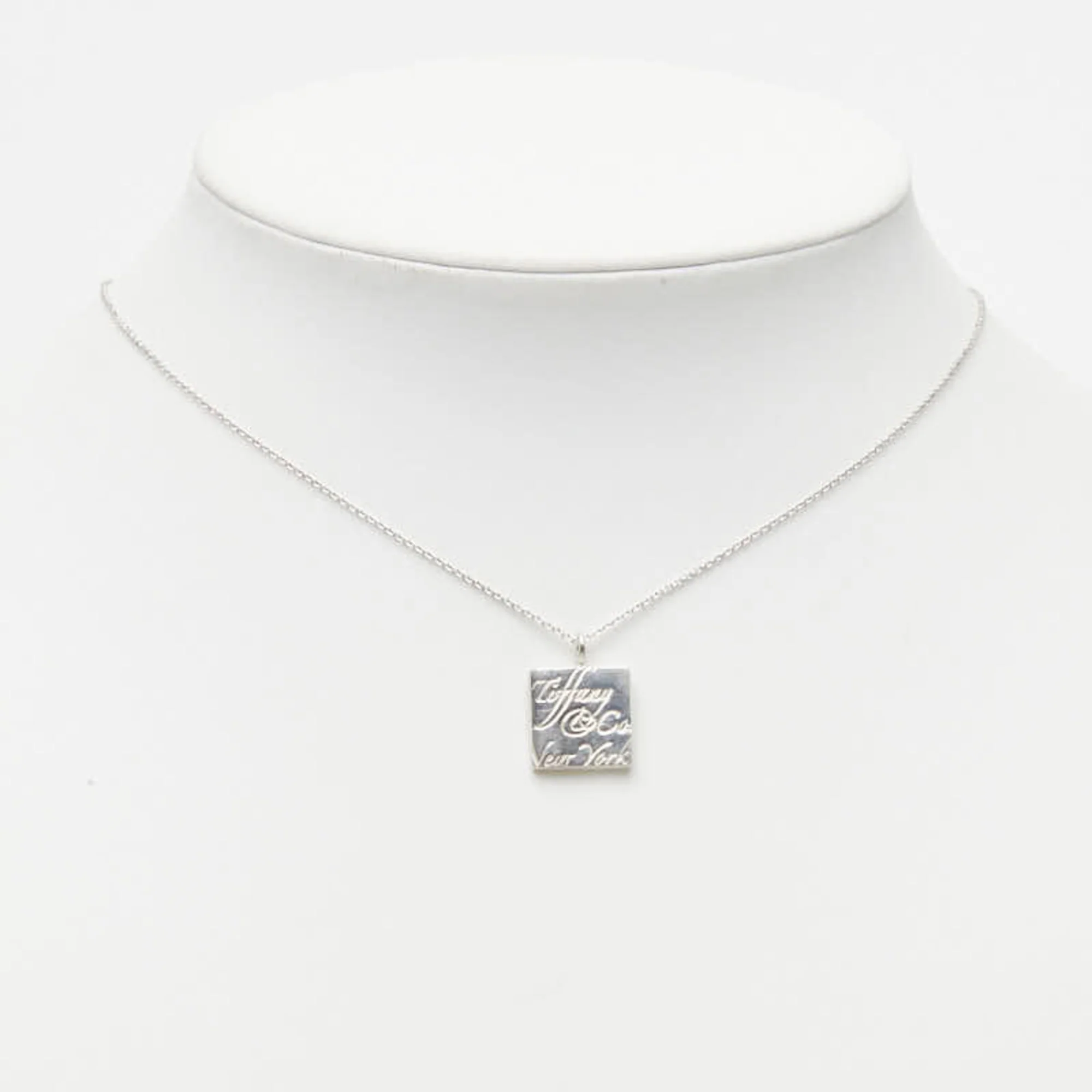 Notes Square Pendant Necklace Sterling Silver - Image 7