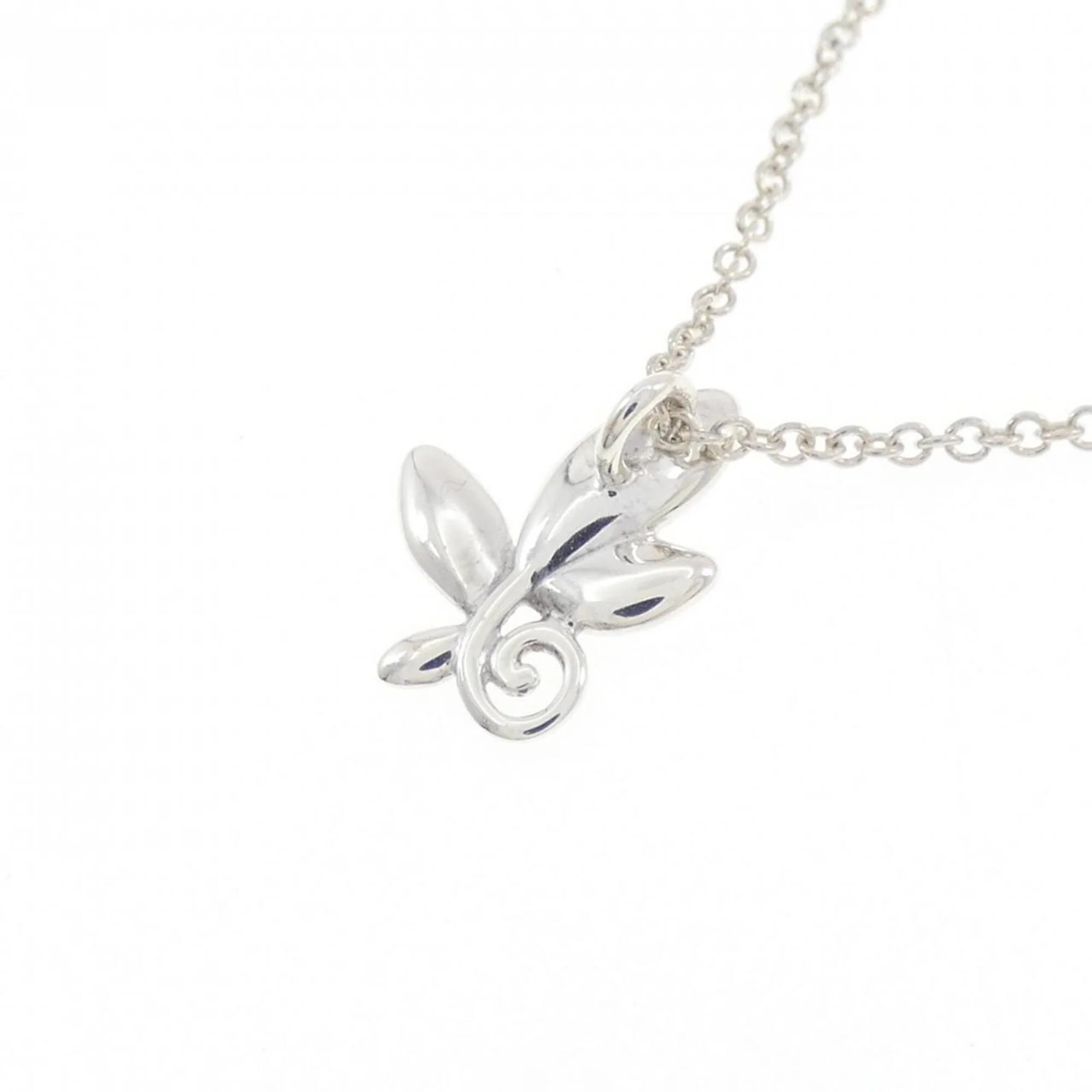 Olive Leaf Pendant Necklace Sterling Silver - Image 4