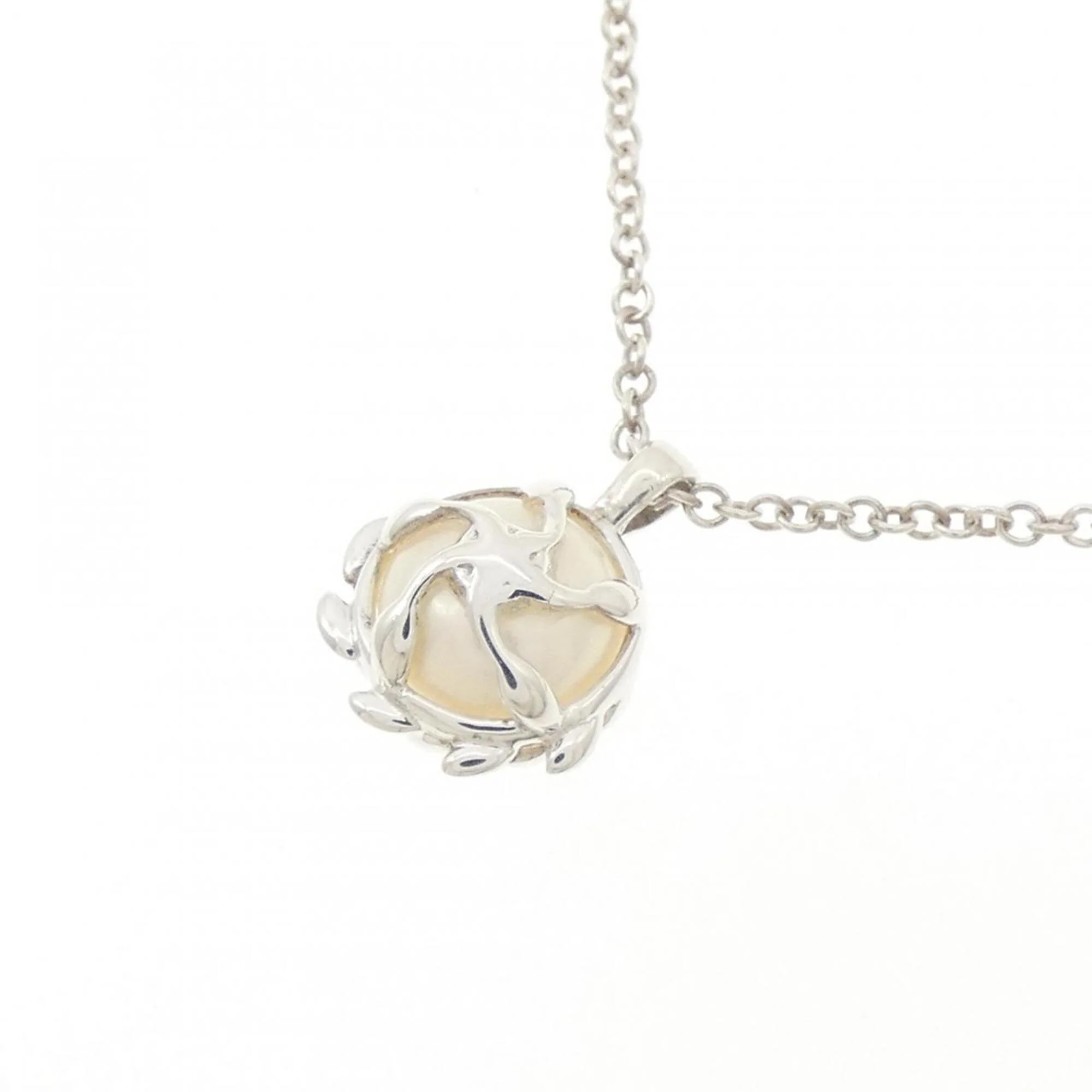 Olive Leaf Pendant Necklace Sterling Silver - Image 4