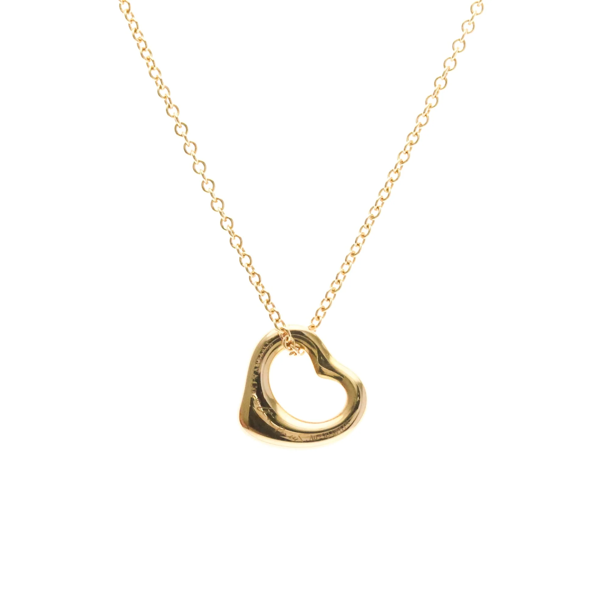 Open Heart Pendant Necklace 18K Rose Gold 11mm - Image 2