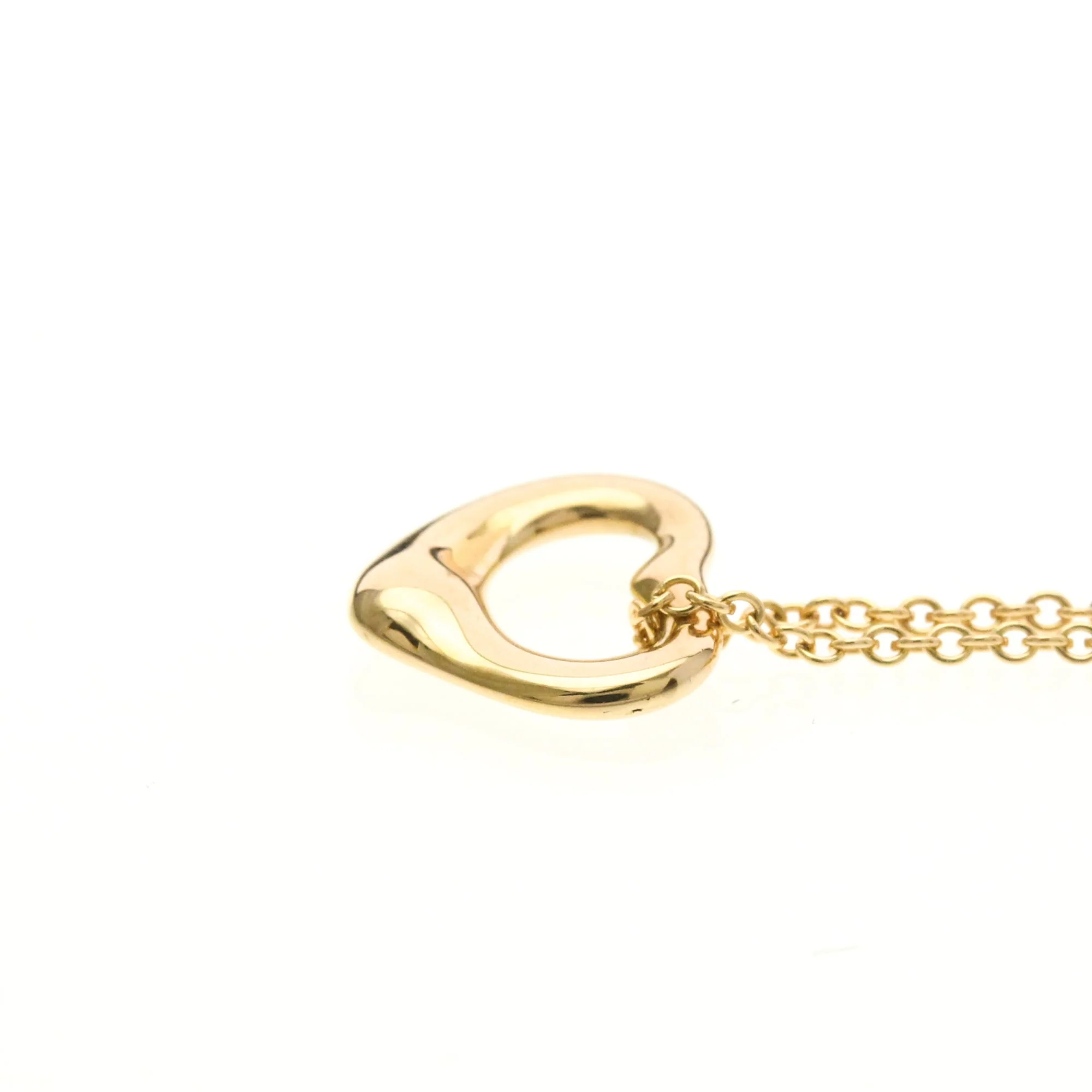 Open Heart Pendant Necklace 18K Rose Gold 11mm - Image 3