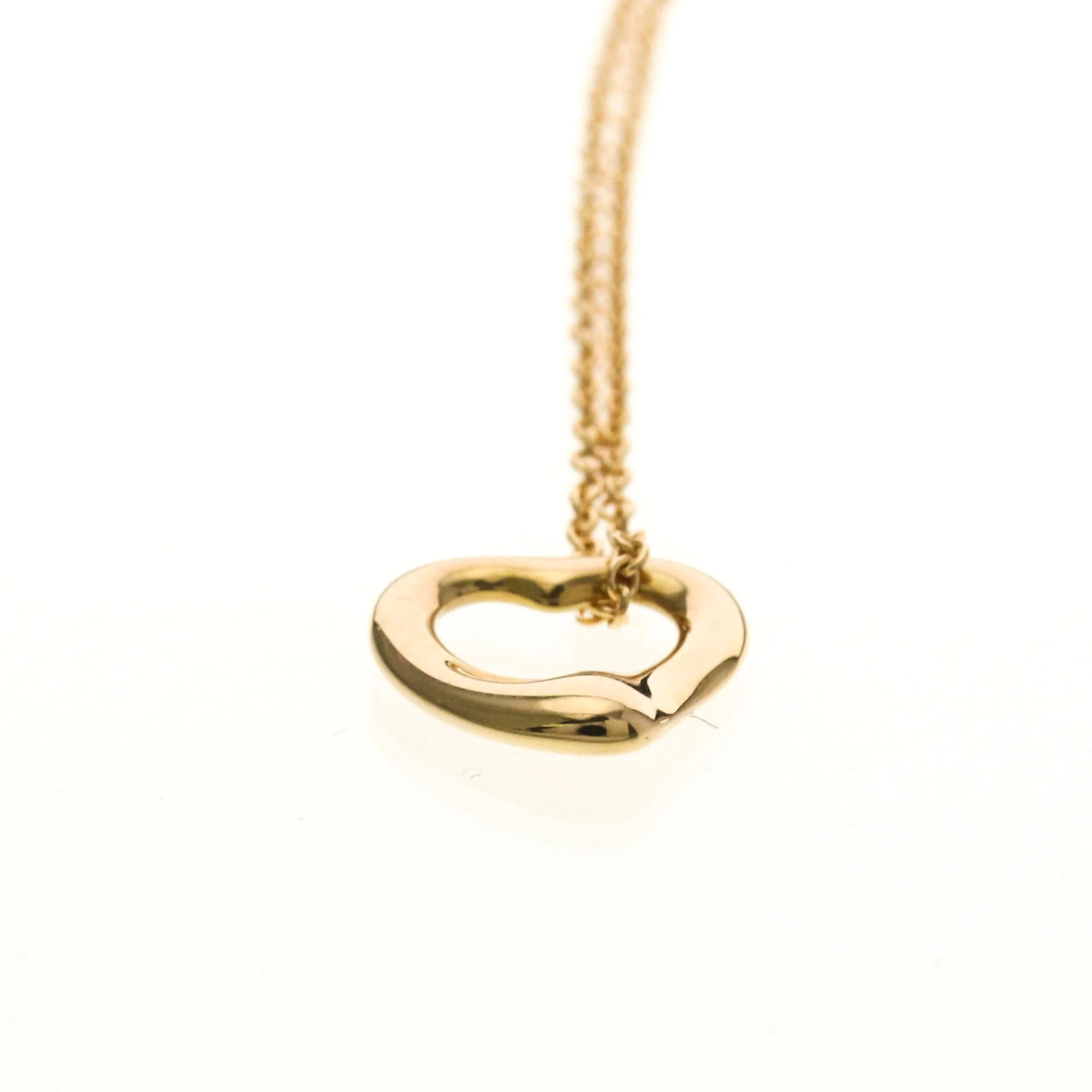 Open Heart Pendant Necklace 18K Rose Gold 11mm - Image 4