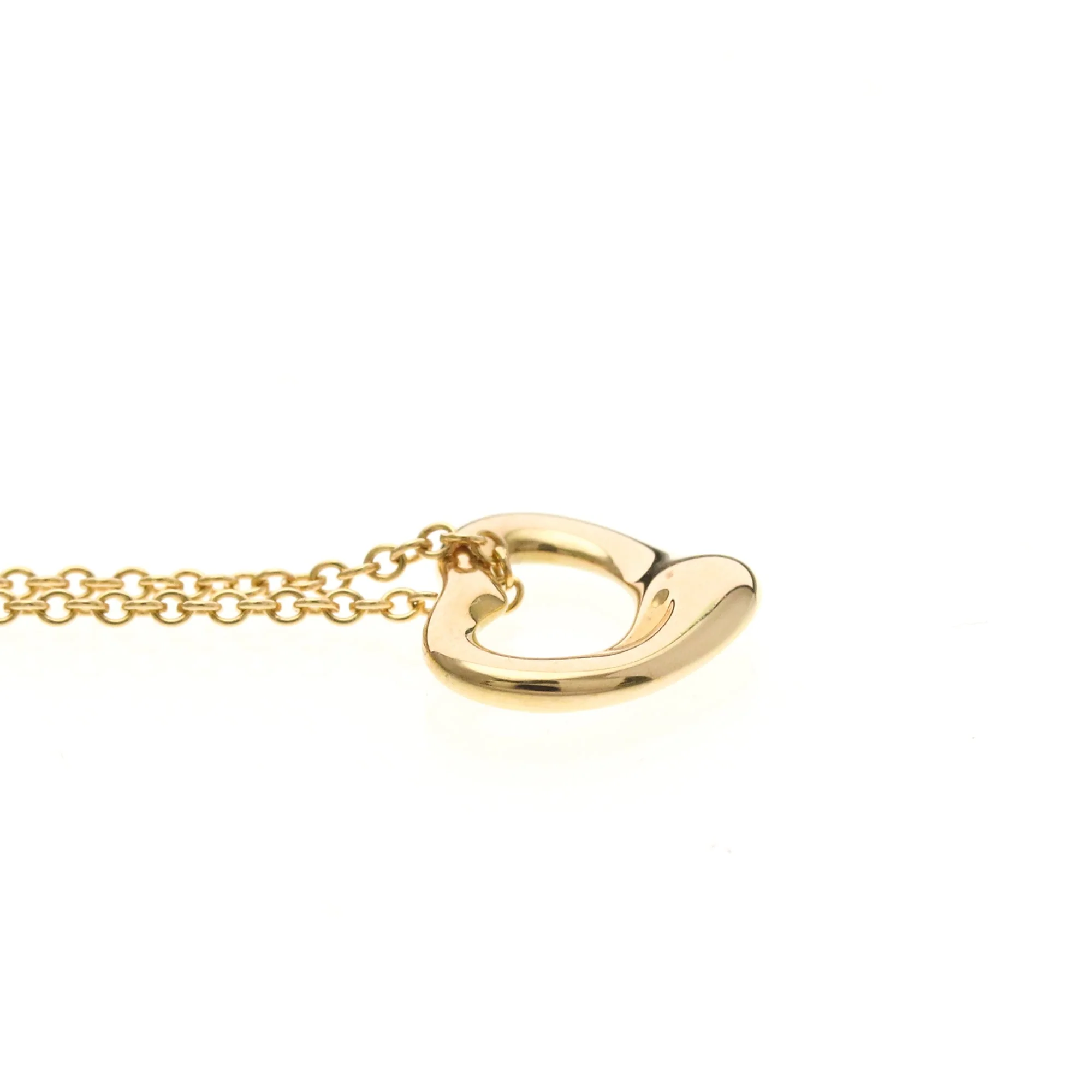 Open Heart Pendant Necklace 18K Rose Gold 11mm - Image 5