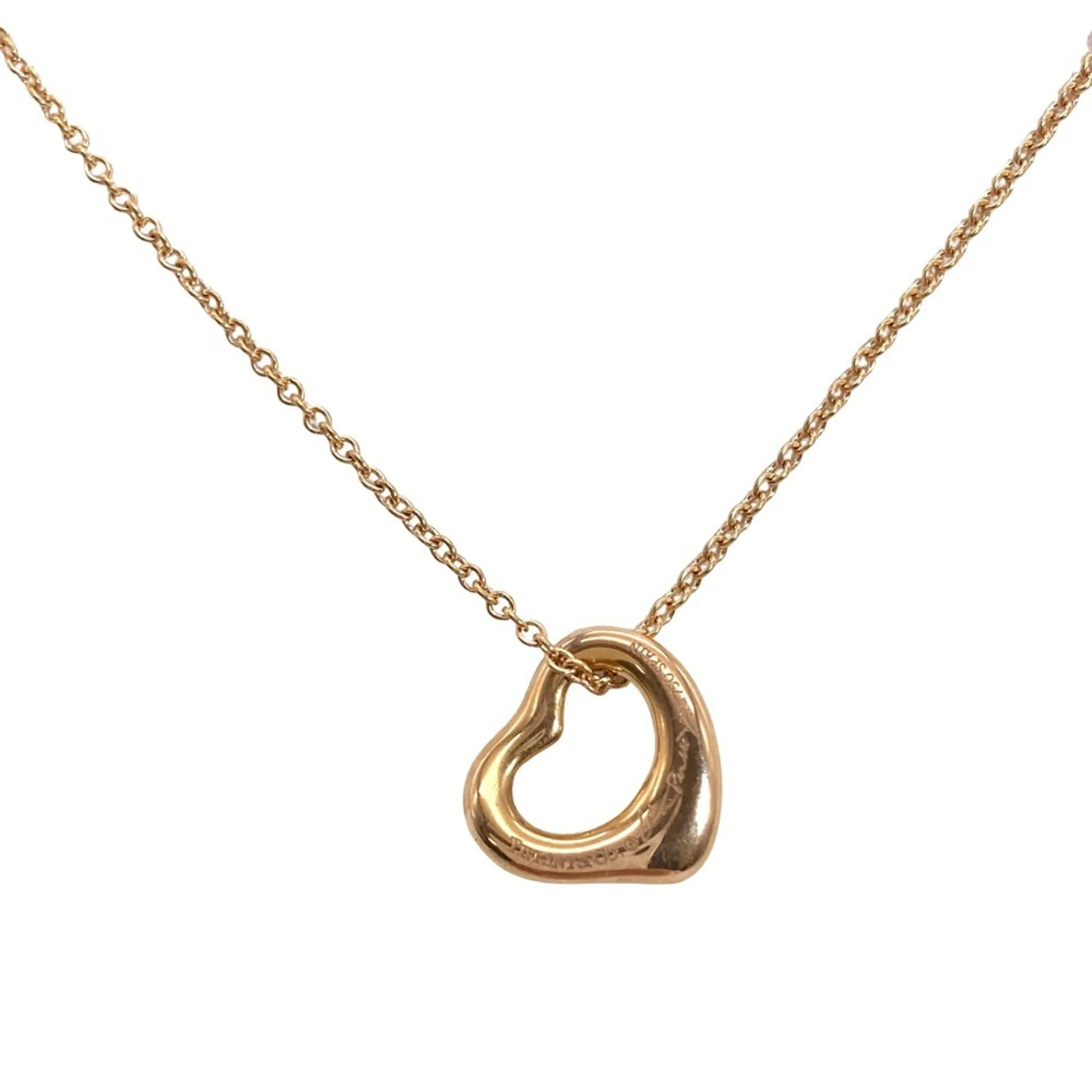 Open Heart Pendant Necklace 18K Rose Gold 11mm - Image 2