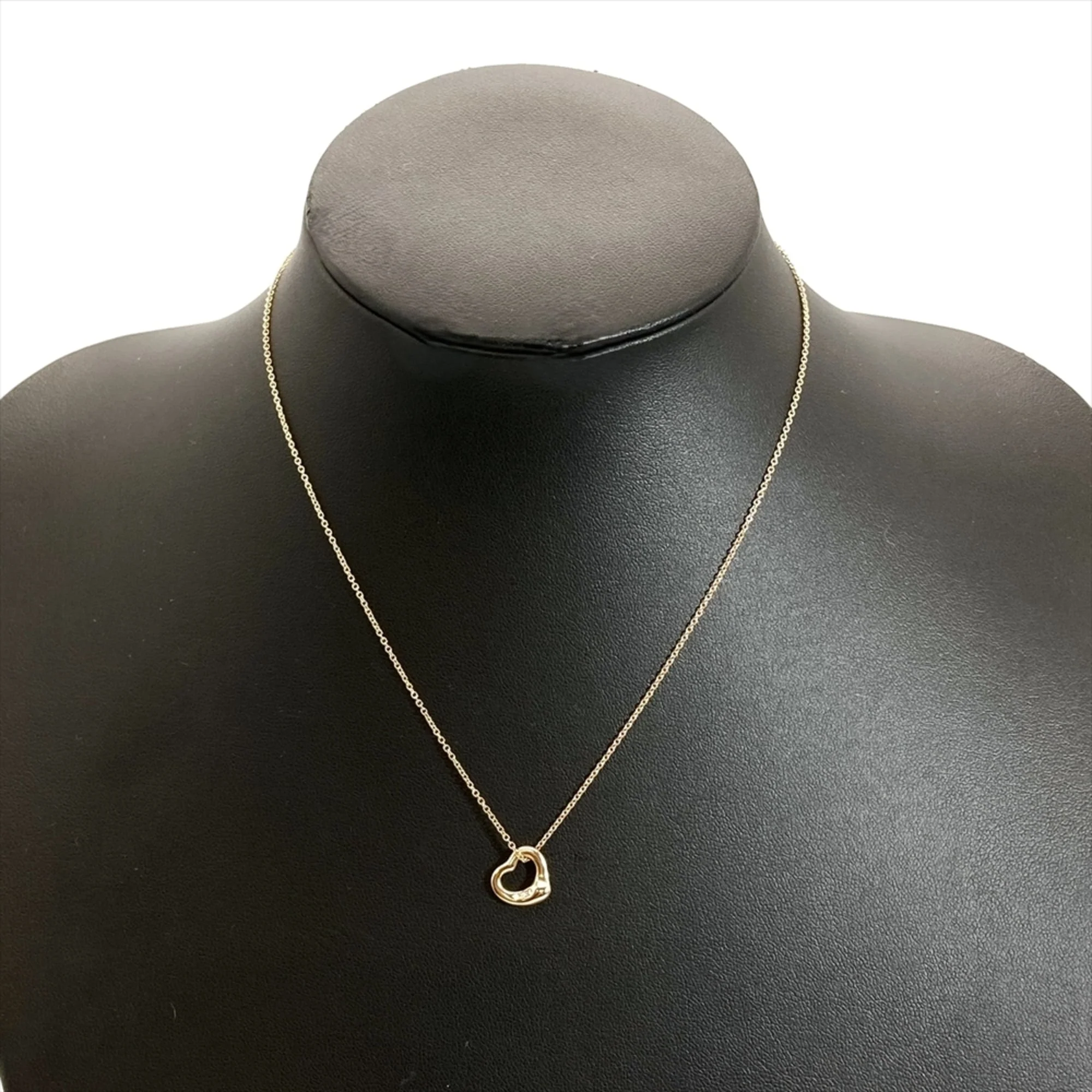 Open Heart Pendant Necklace 18K Rose Gold 11mm - Image 3