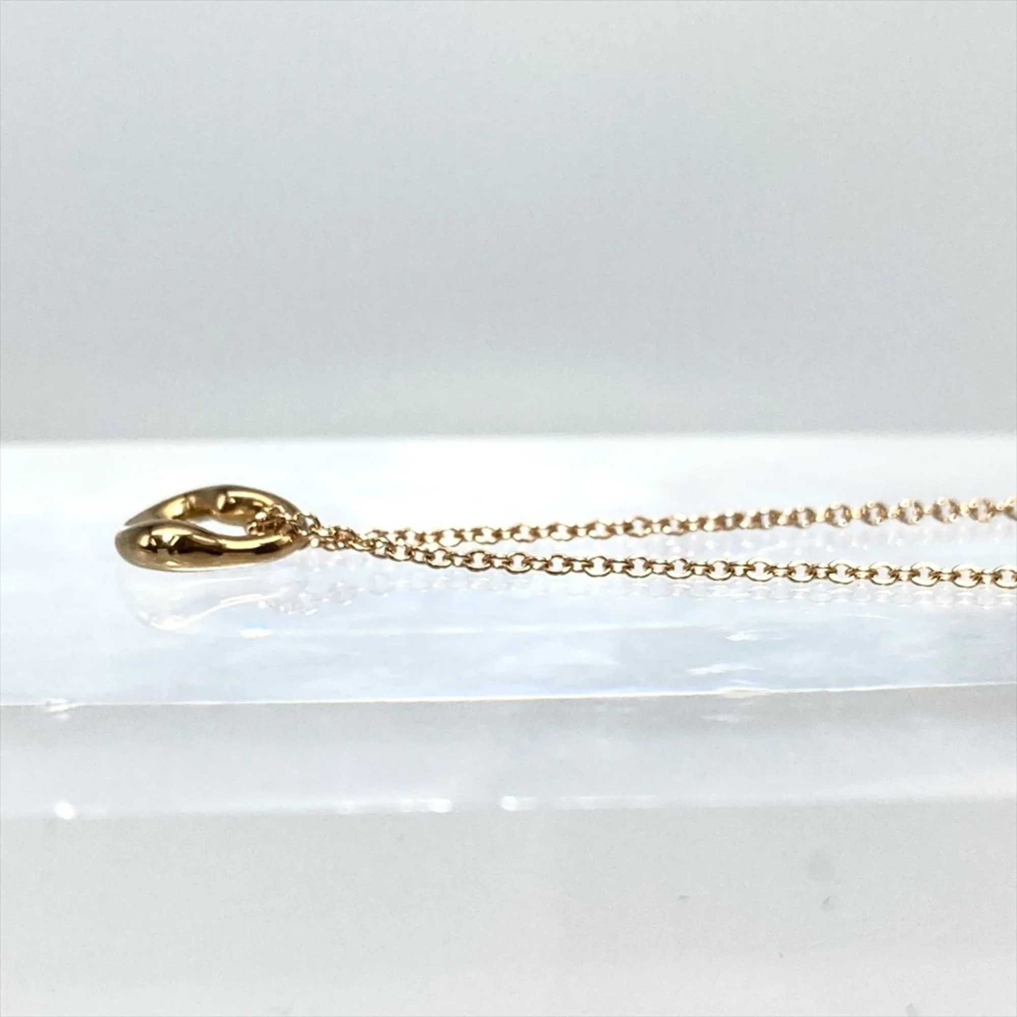Open Heart Pendant Necklace 18K Rose Gold 7mm - Image 3