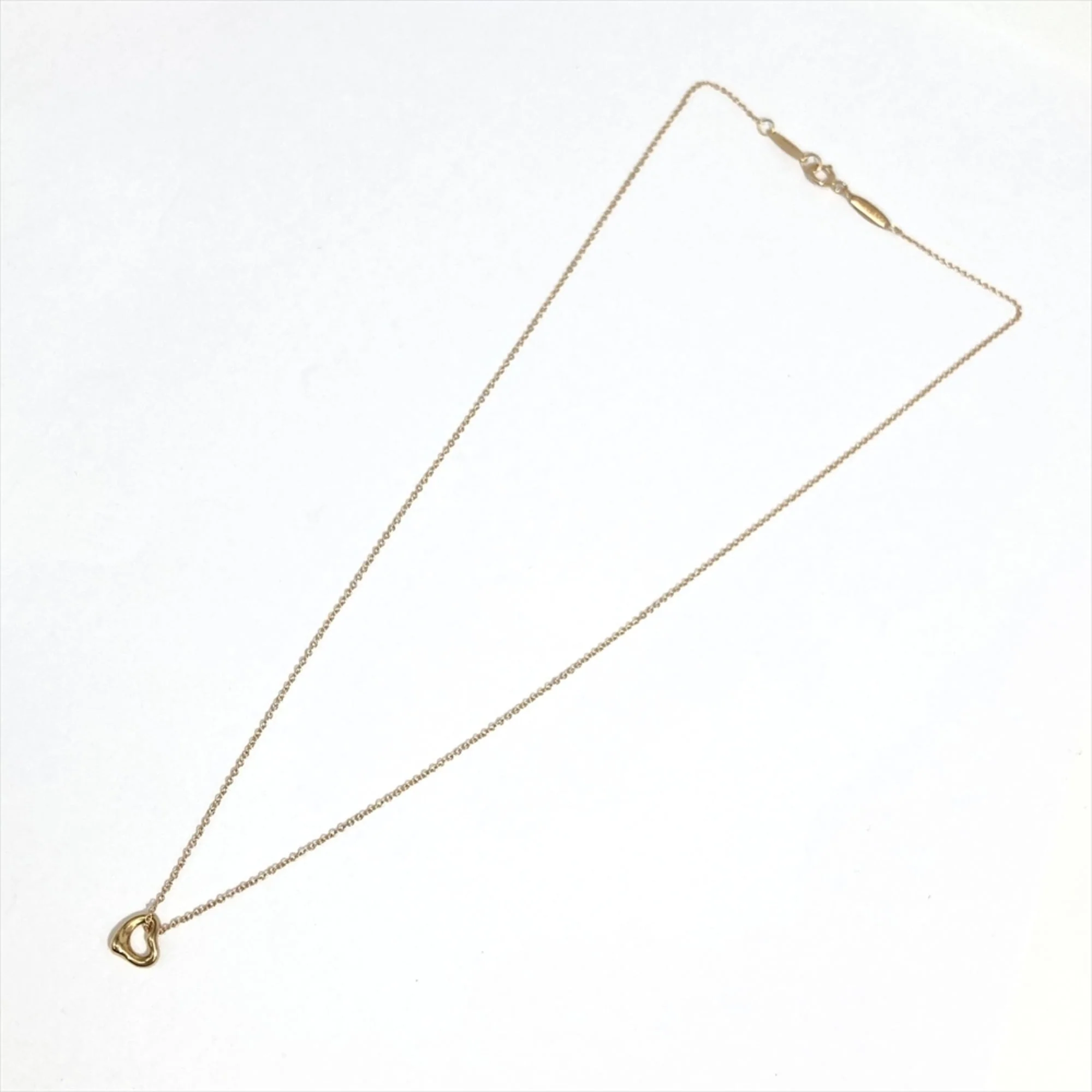 Open Heart Pendant Necklace 18K Rose Gold 7mm - Image 4