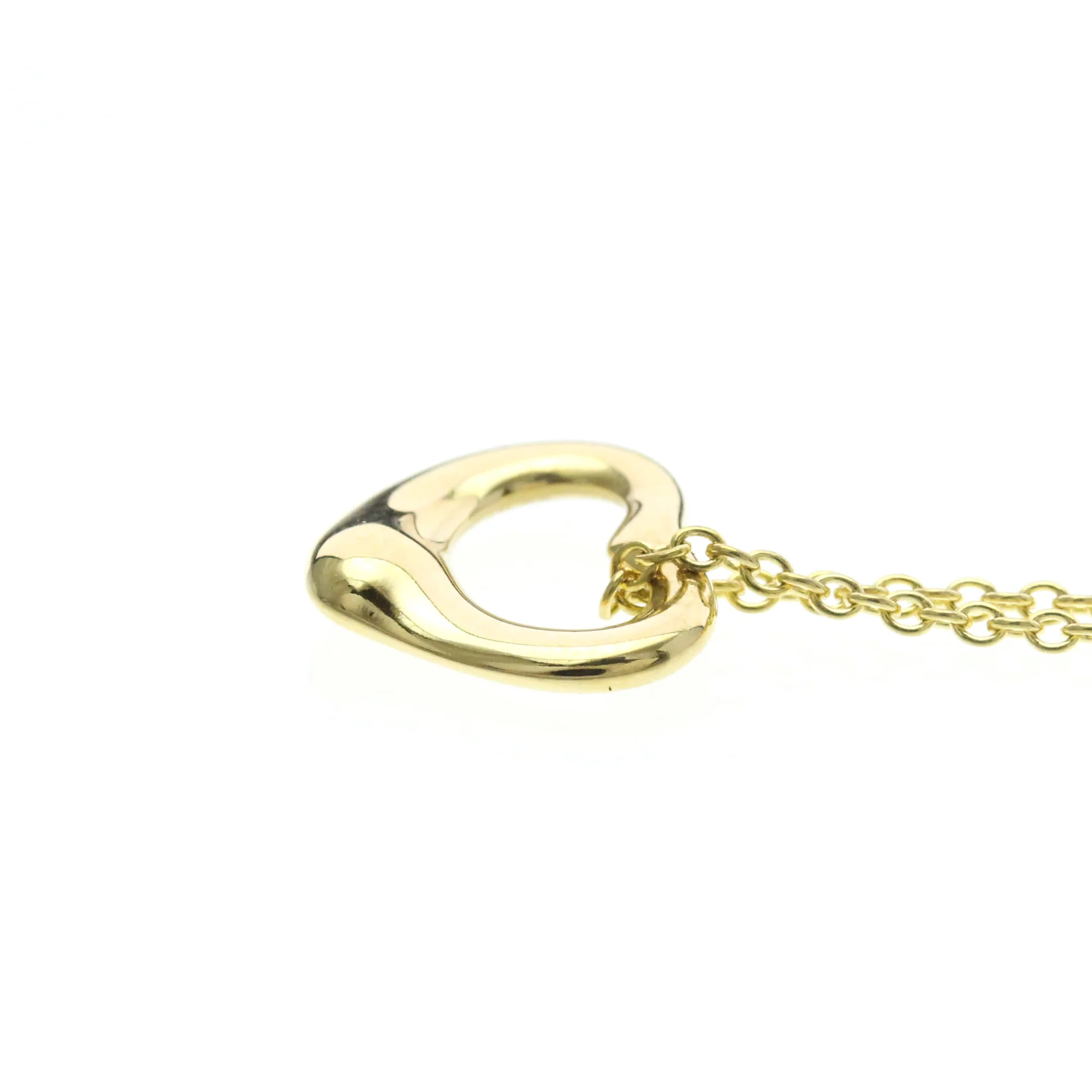 Open Heart Pendant Necklace 18K Yellow Gold 10.8mm - Image 3