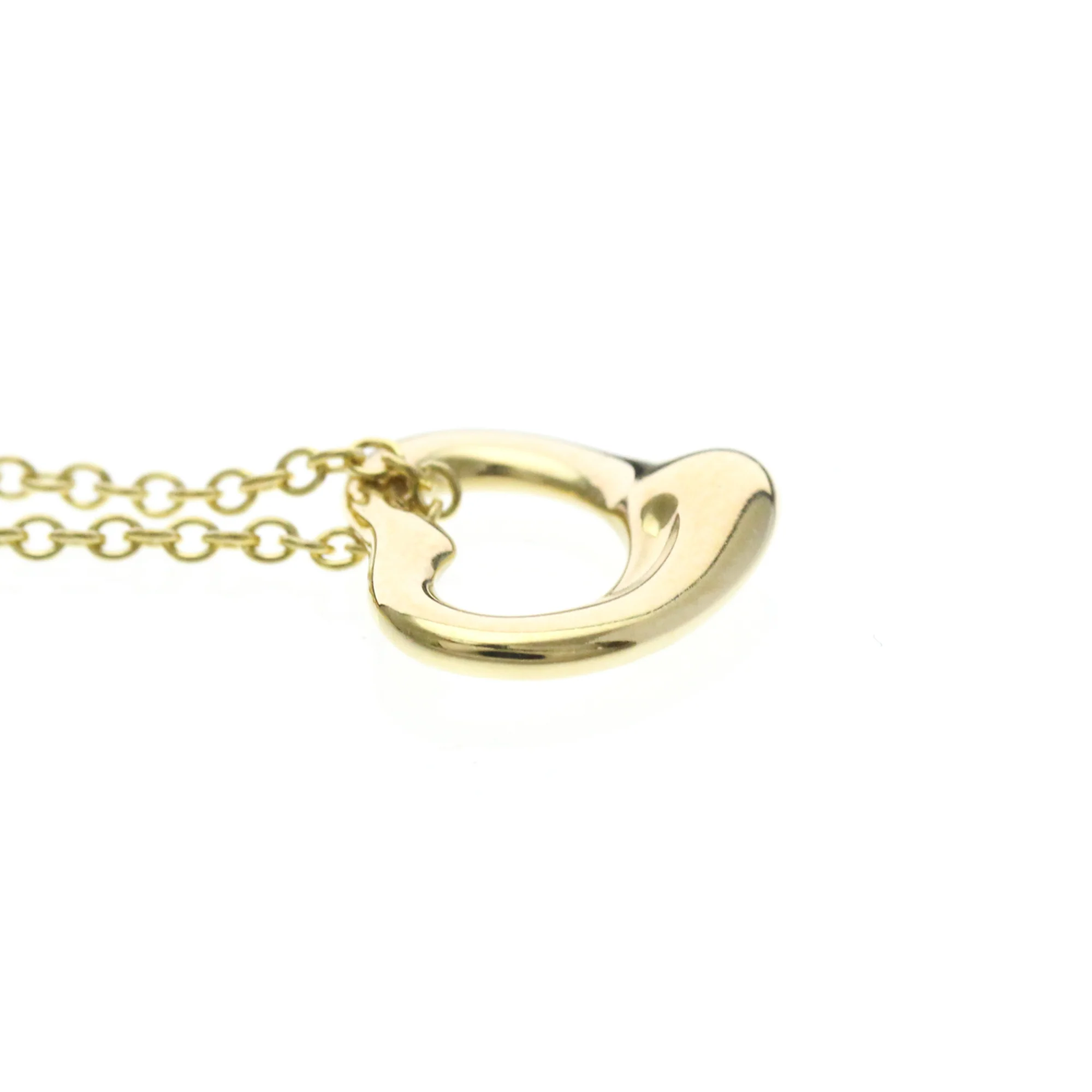 Open Heart Pendant Necklace 18K Yellow Gold 10.8mm - Image 5
