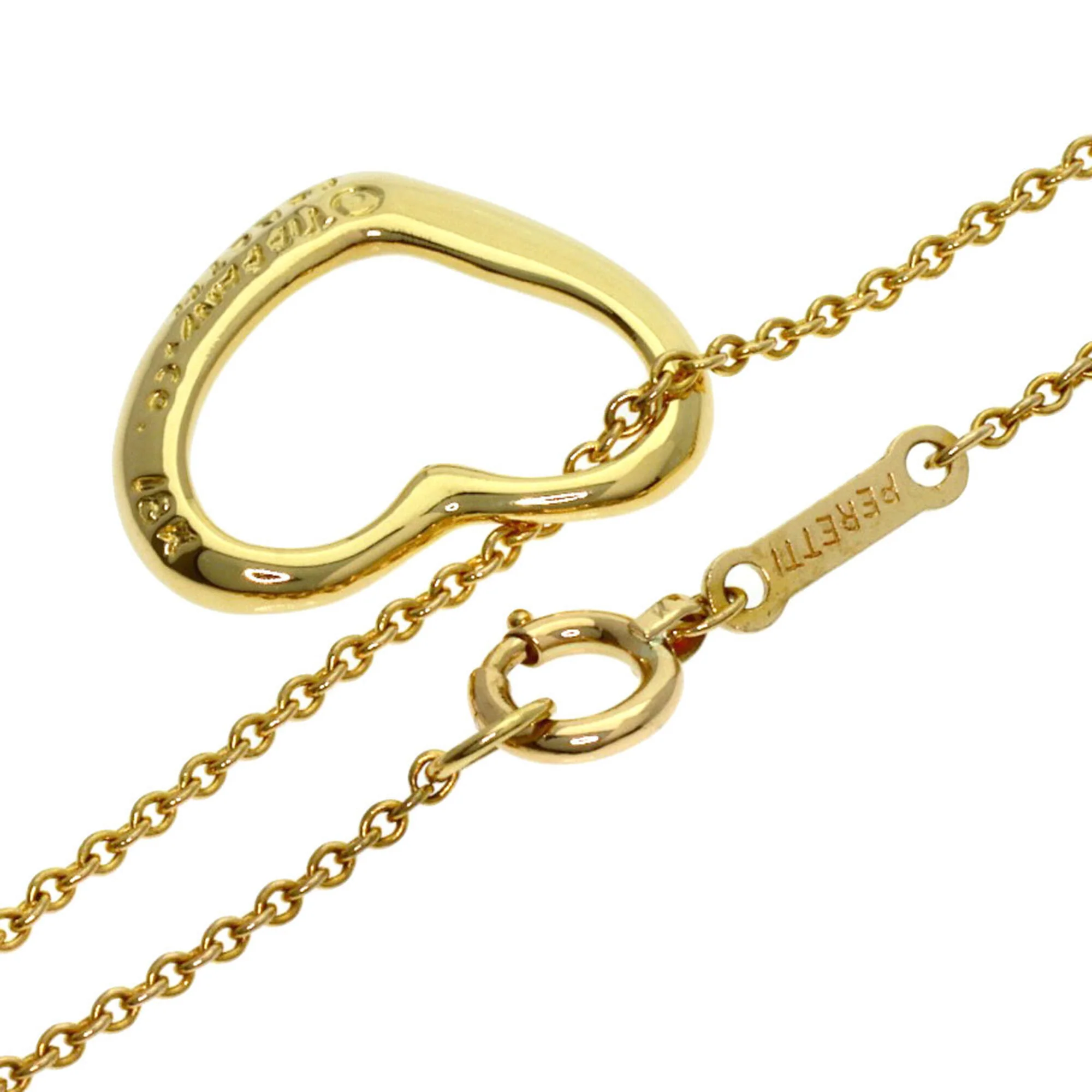 Open Heart Pendant Necklace 18K Yellow Gold 11.9mm - Image 2