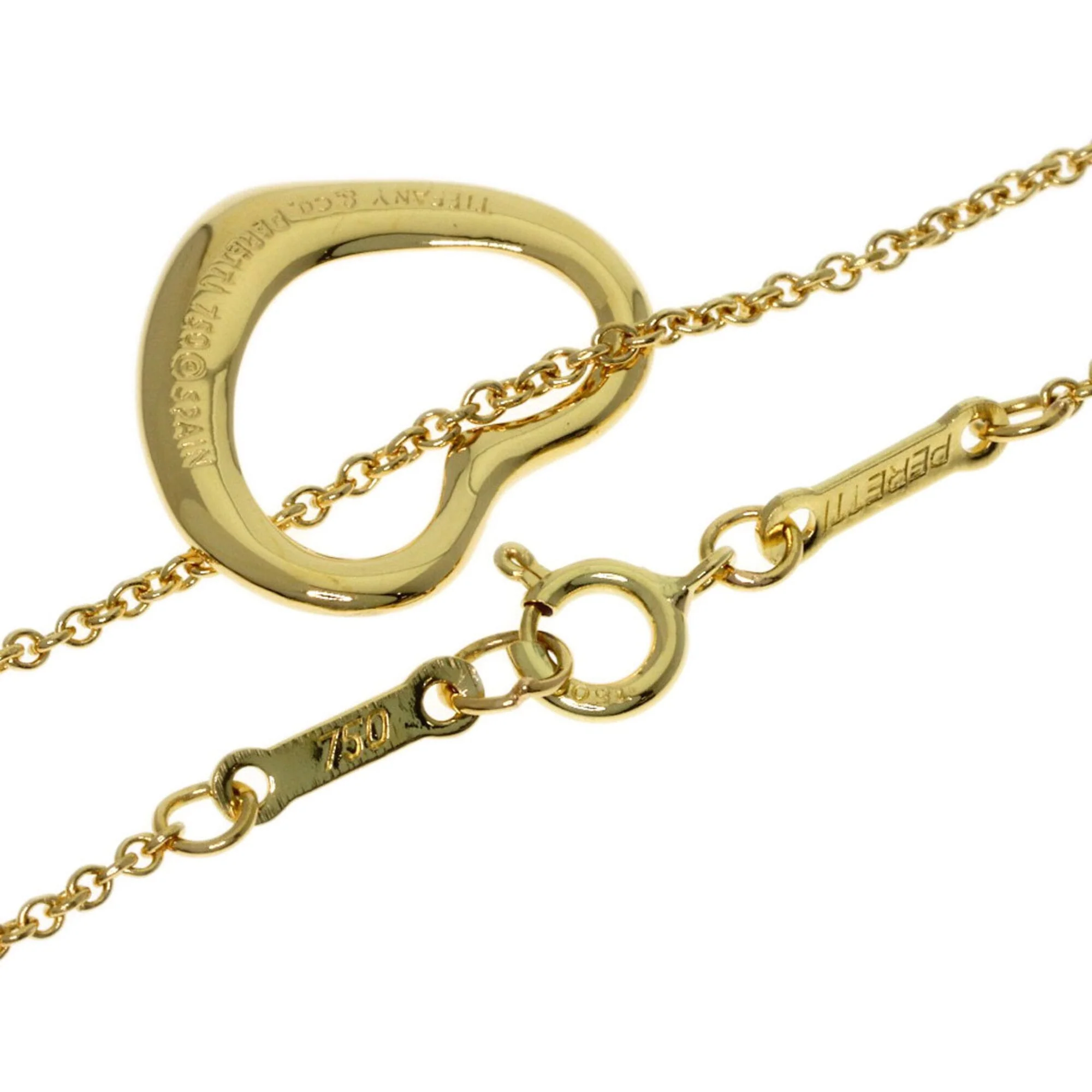 Open Heart Pendant Necklace 18K Yellow Gold 12.4mm - Image 2
