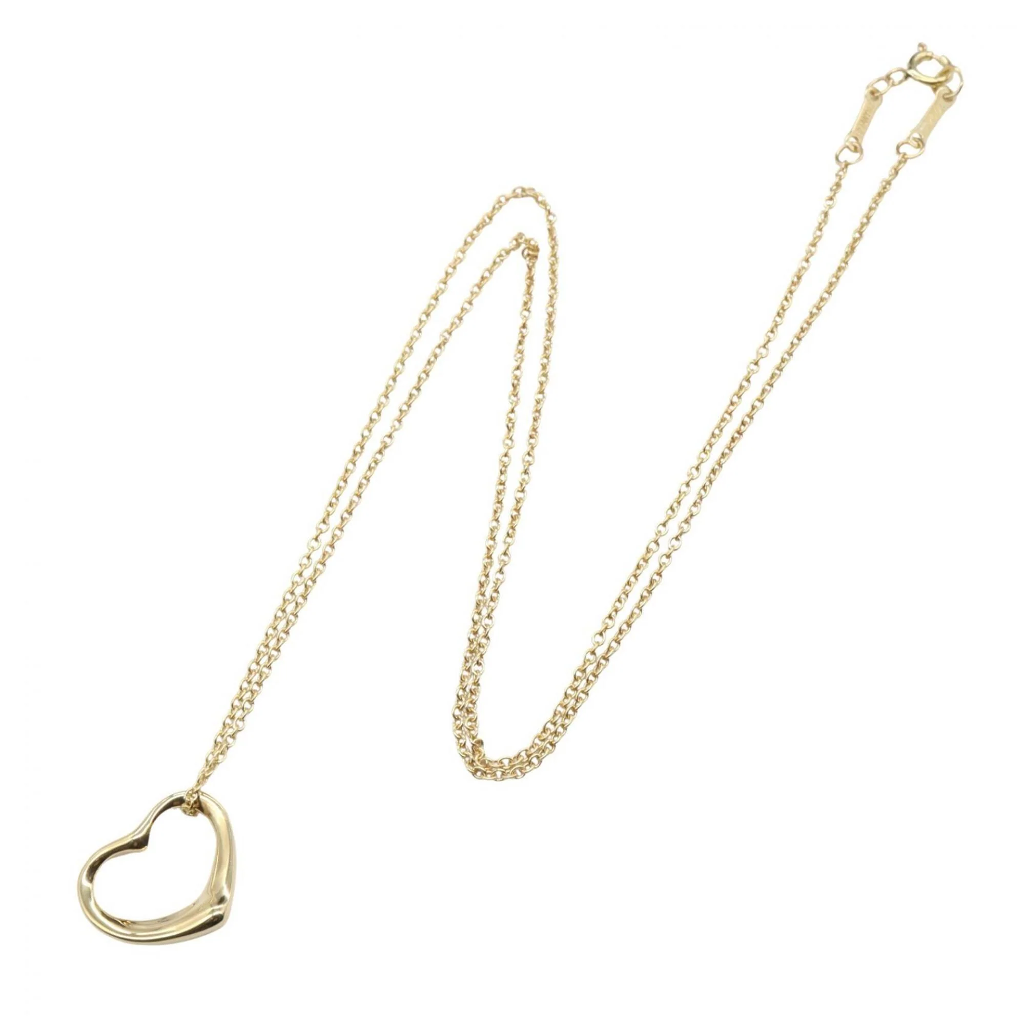 Open Heart Pendant Necklace 18K Yellow Gold 12mm - Image 2