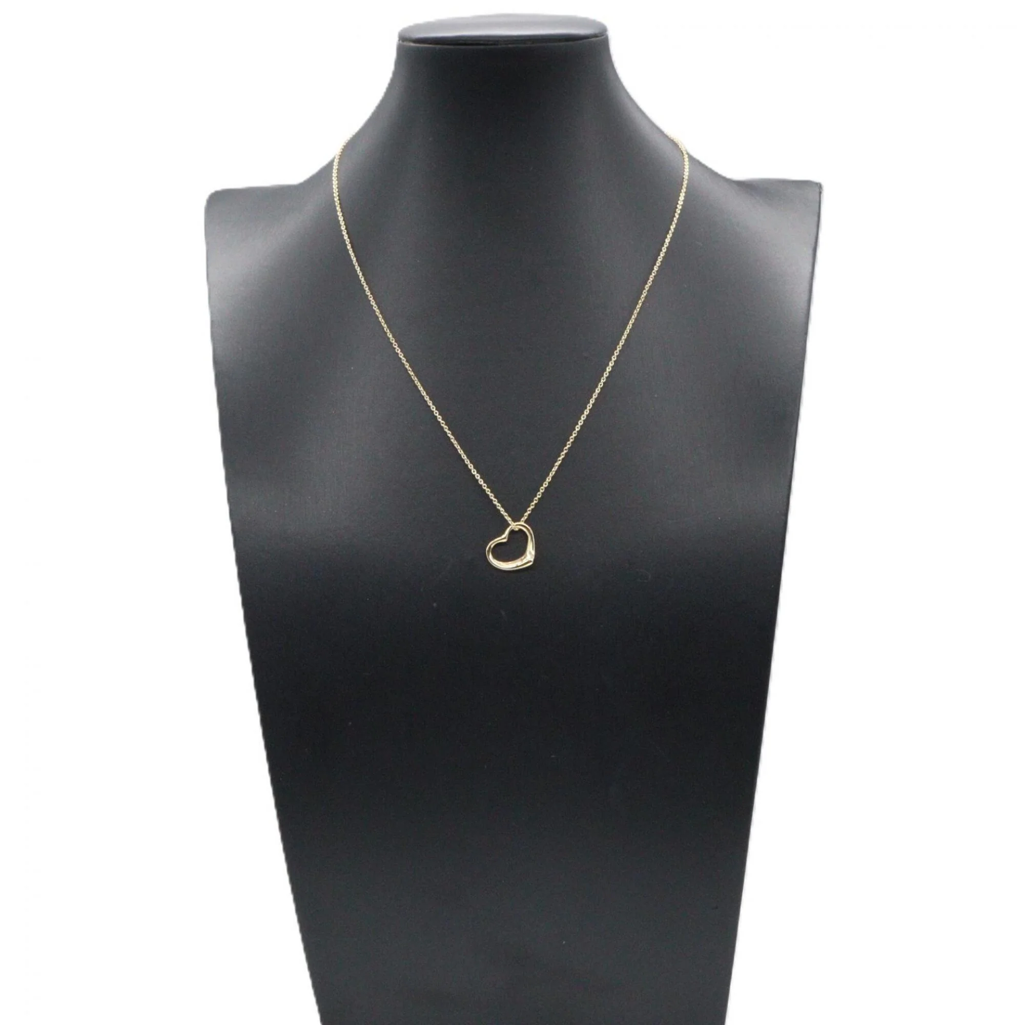 Open Heart Pendant Necklace 18K Yellow Gold 12mm - Image 6