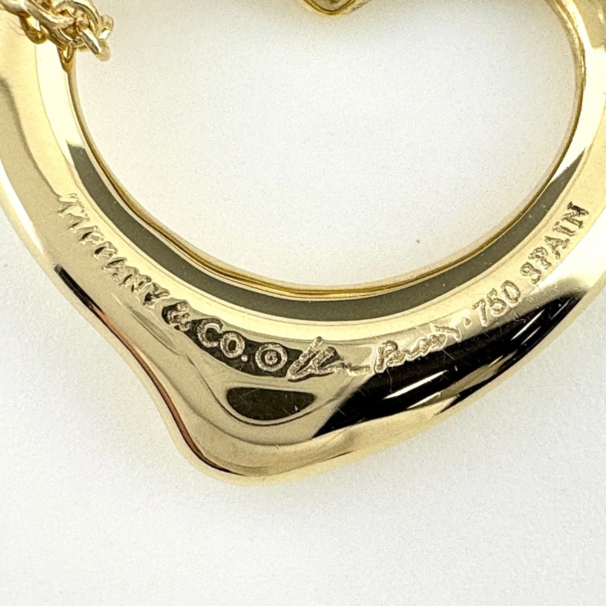 Open Heart Pendant Necklace 18K Yellow Gold 13.6mm - Image 5