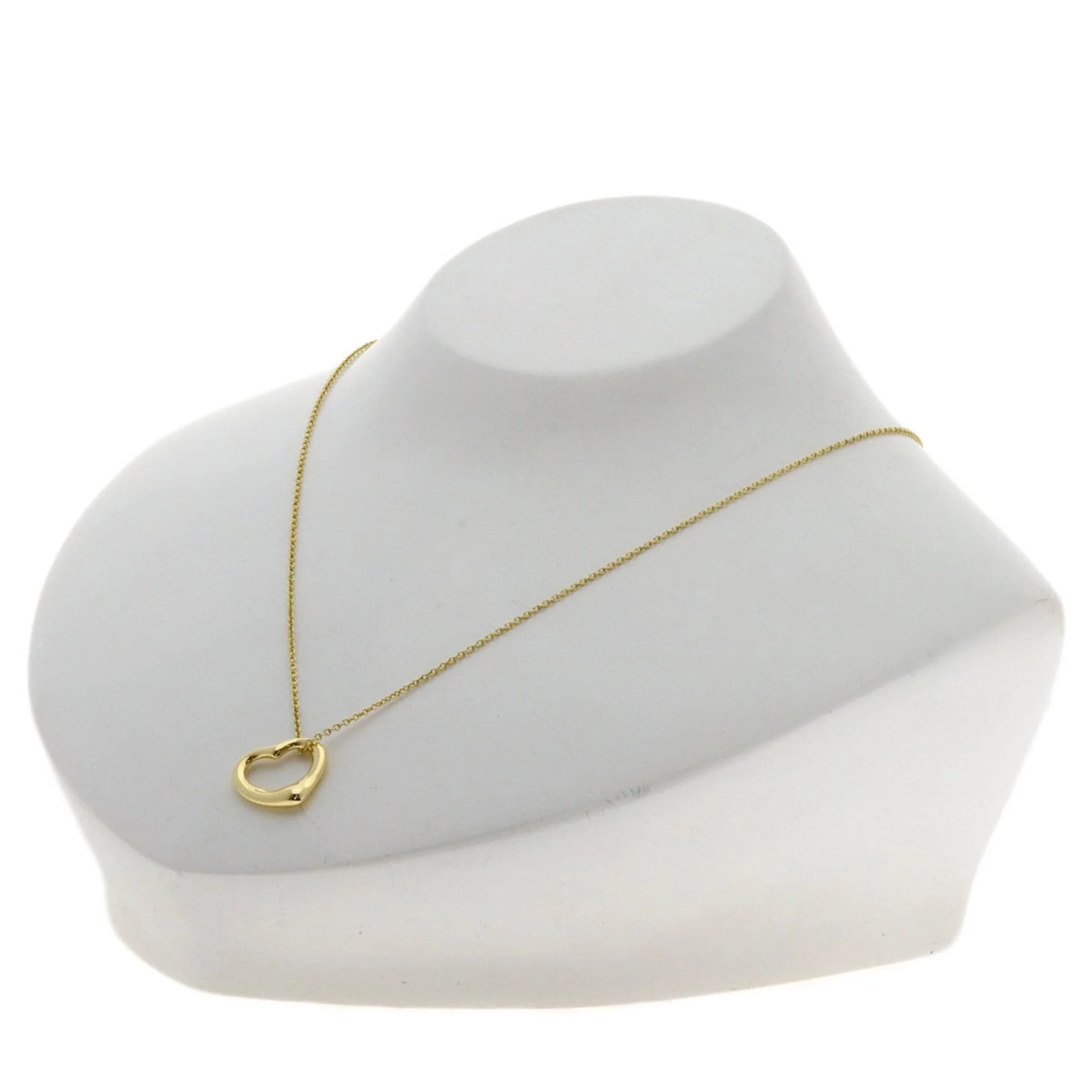 Open Heart Pendant Necklace 18K Yellow Gold 13.7mm - Image 4