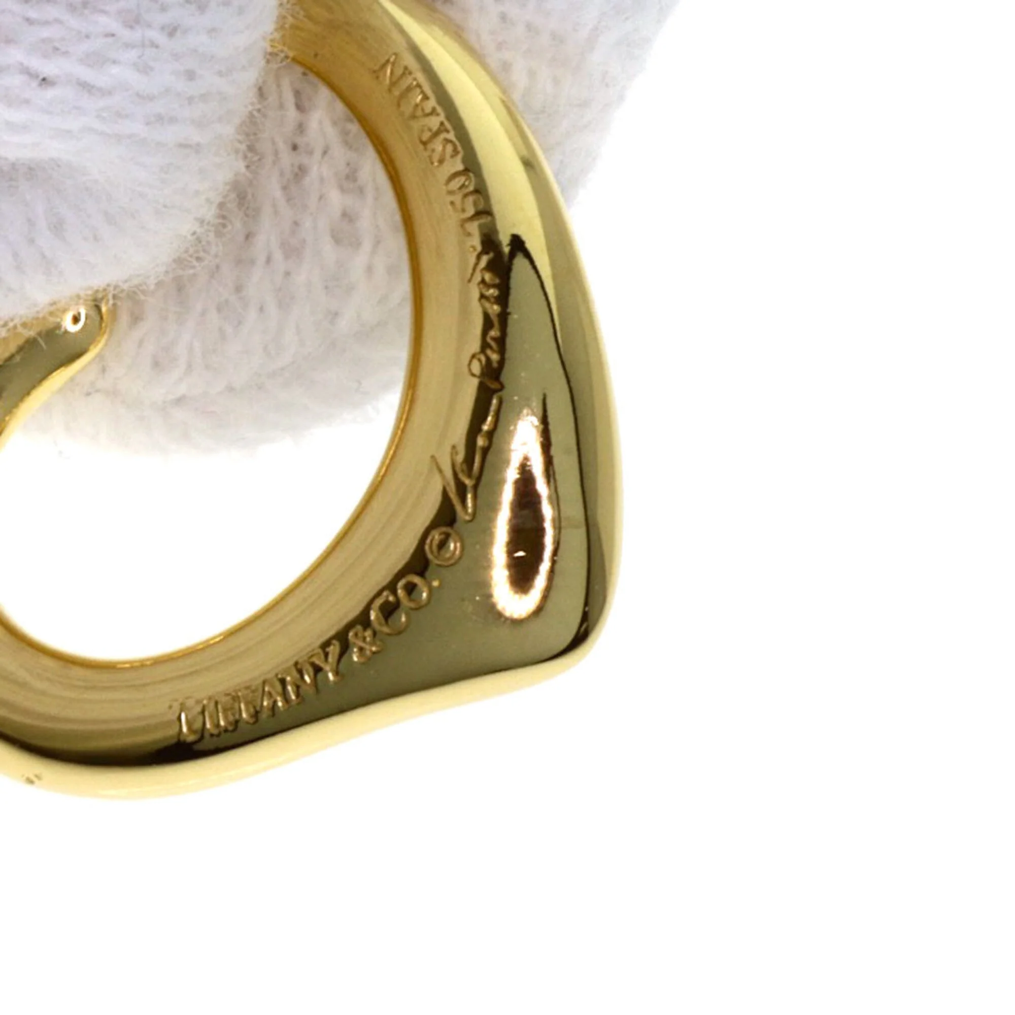 Open Heart Pendant Necklace 18K Yellow Gold 13.7mm - Image 6