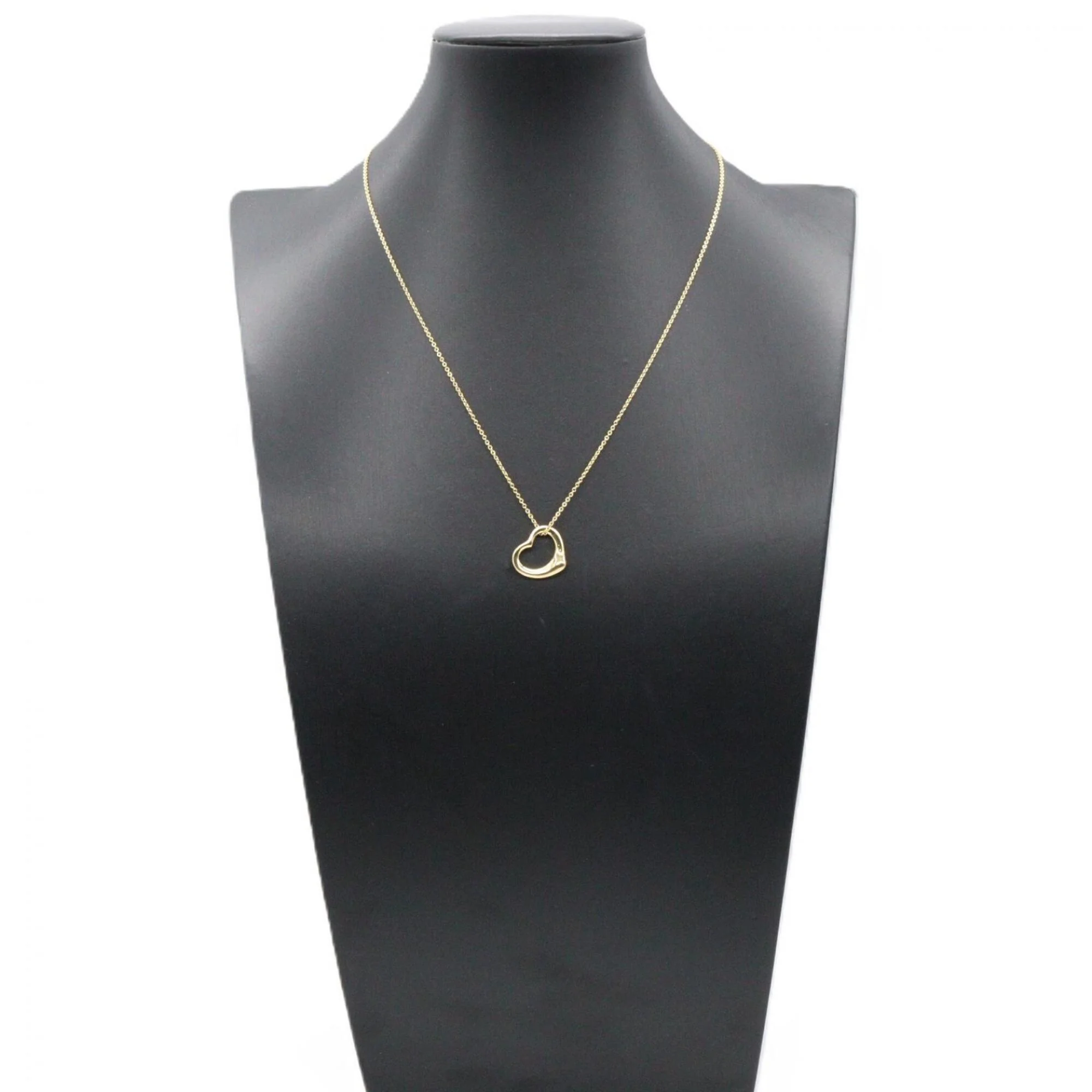 Open Heart Pendant Necklace 18K Yellow Gold 13mm - Image 6