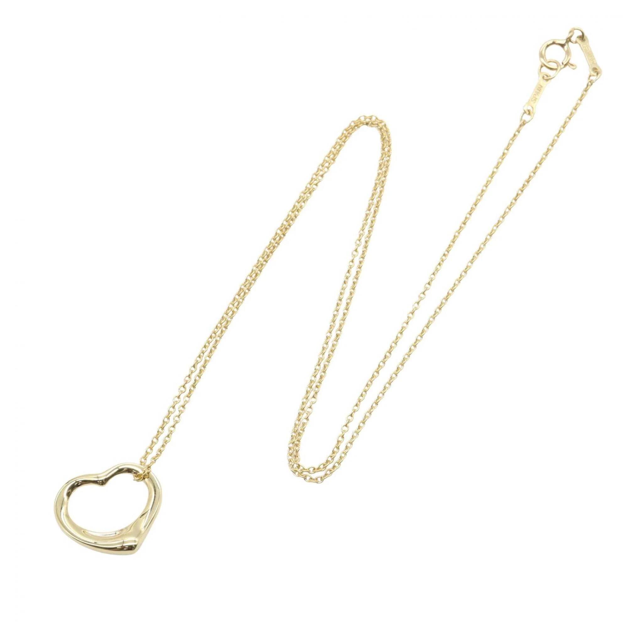 Open Heart Pendant Necklace 18K Yellow Gold 13mm - Image 2
