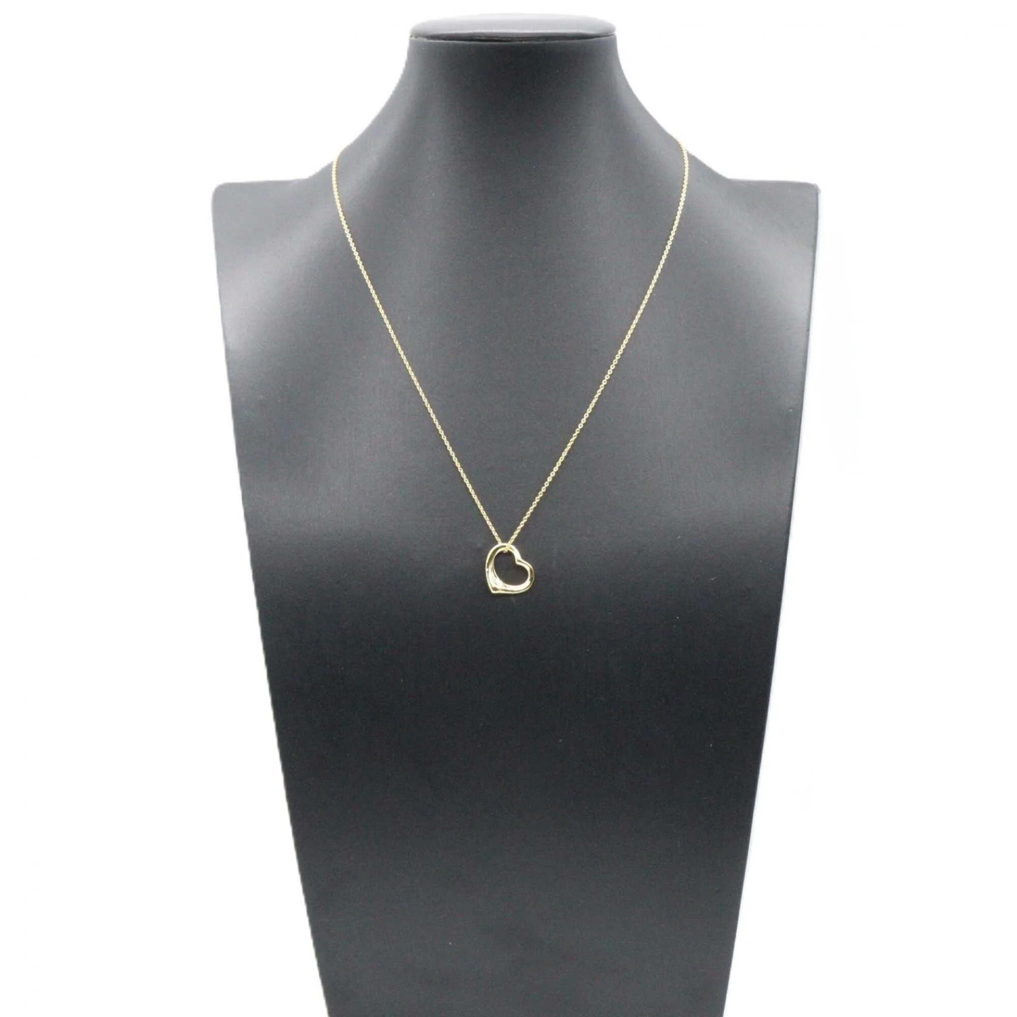 Open Heart Pendant Necklace 18K Yellow Gold 13mm - Image 6