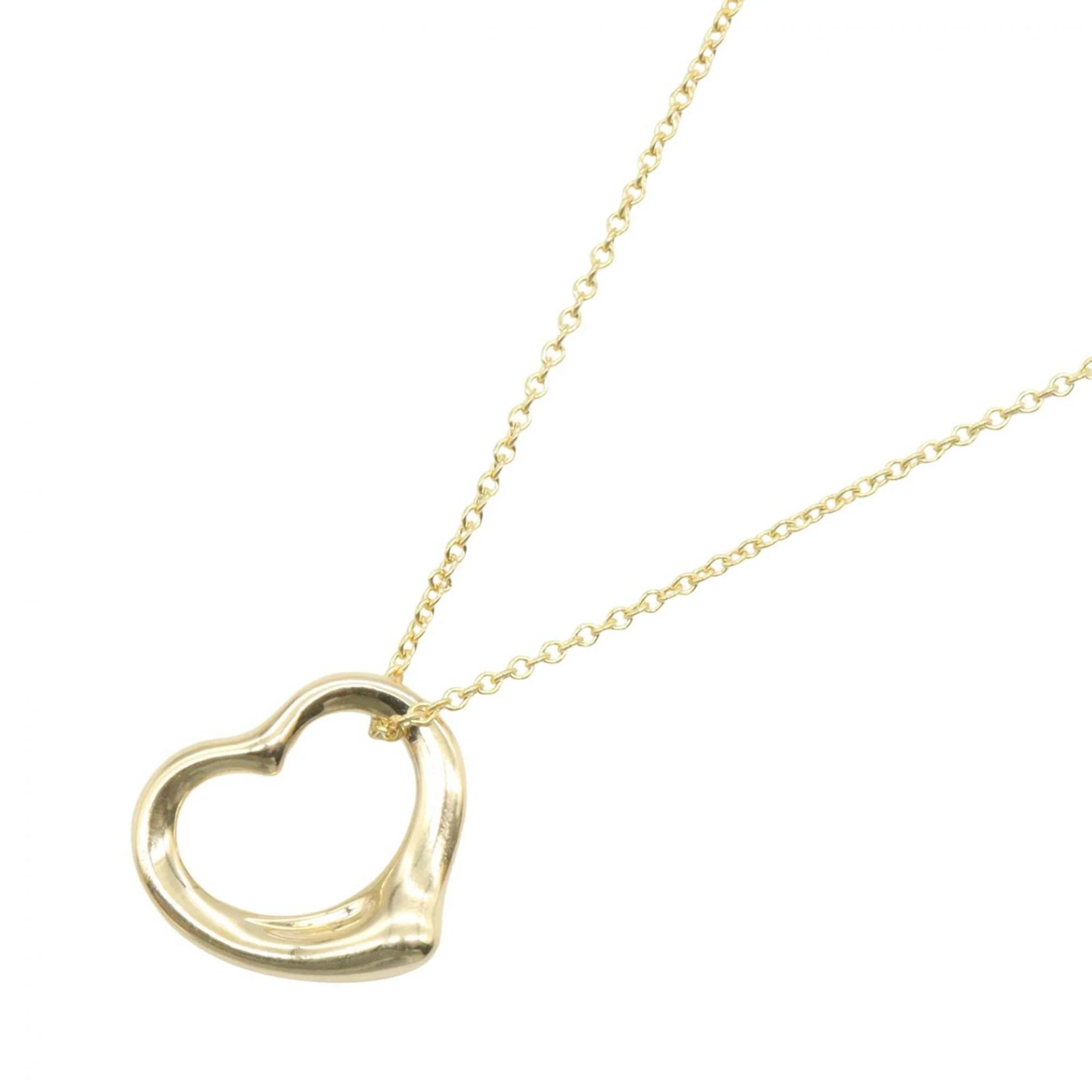 Open Heart Pendant Necklace 18K Yellow Gold 13mm
