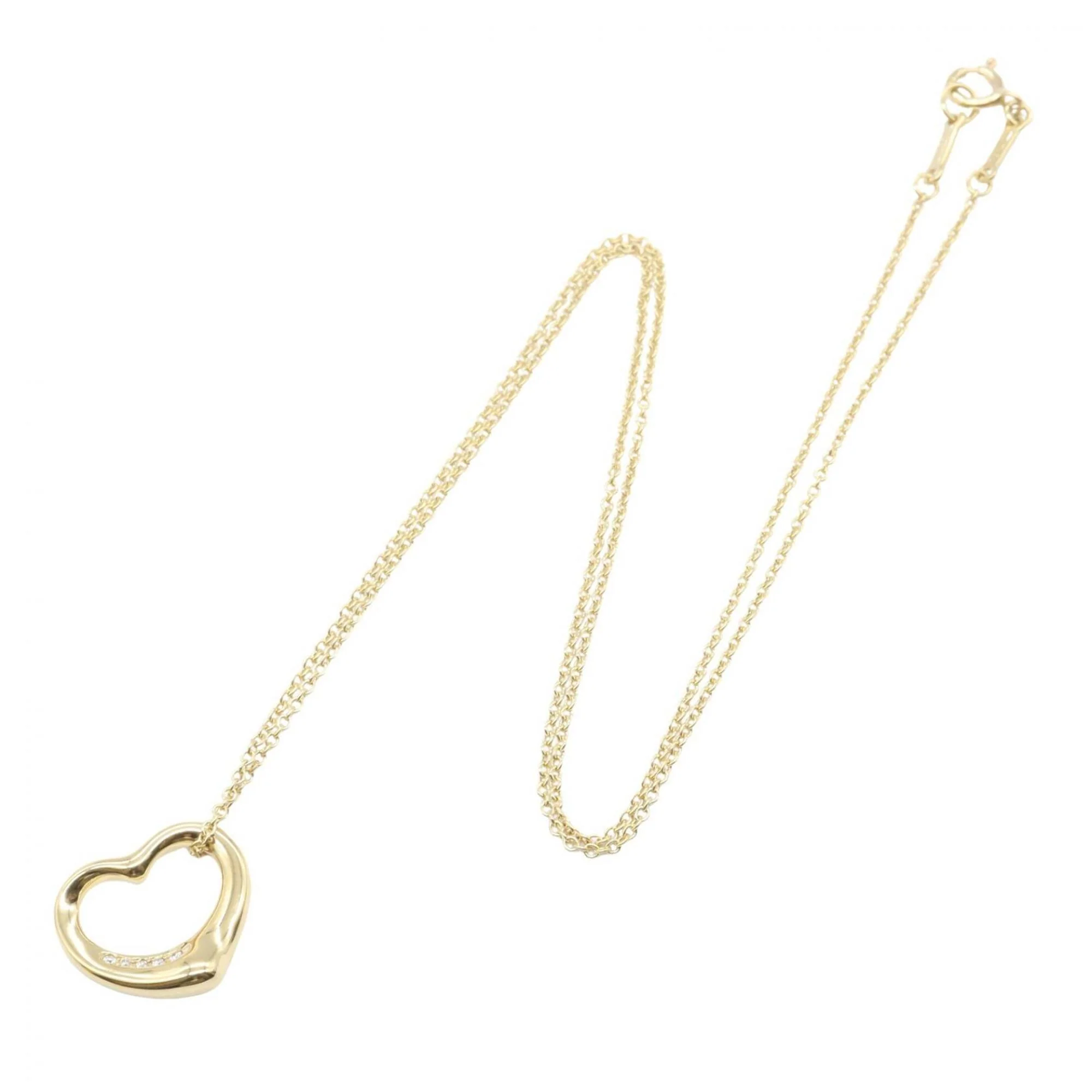Open Heart Pendant Necklace 18K Yellow Gold 13mm - Image 2