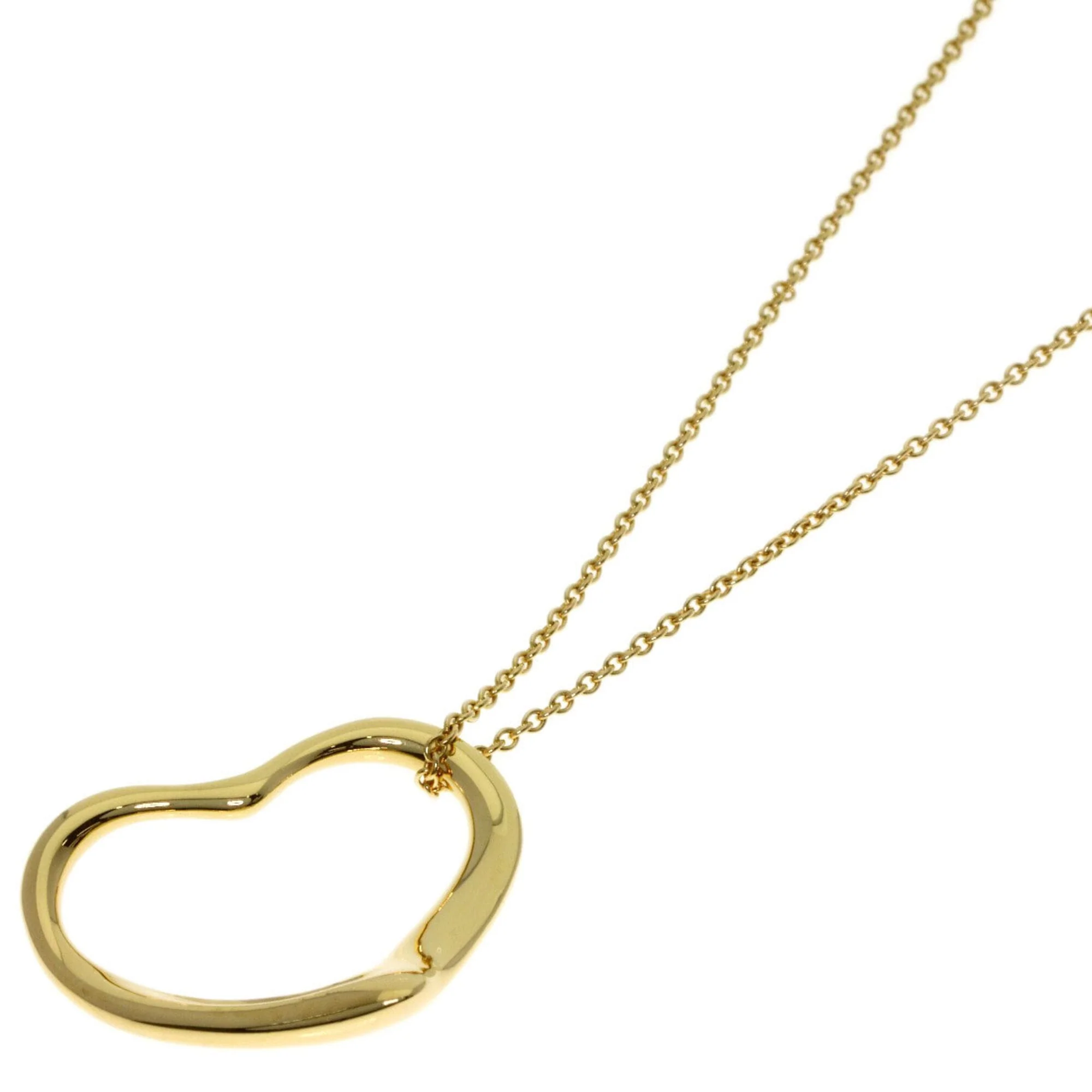Open Heart Pendant Necklace 18K Yellow Gold