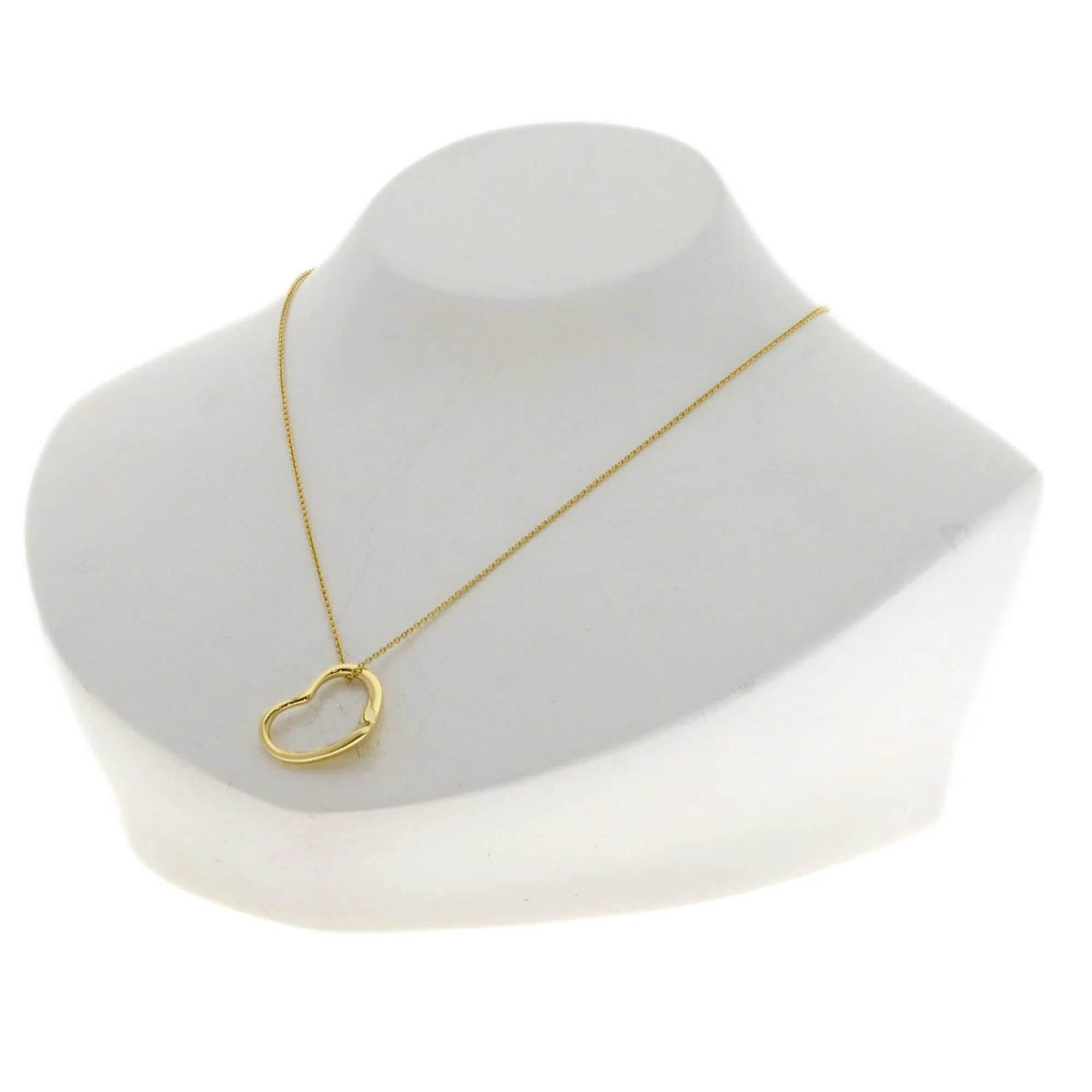 Open Heart Pendant Necklace 18K Yellow Gold - Image 4