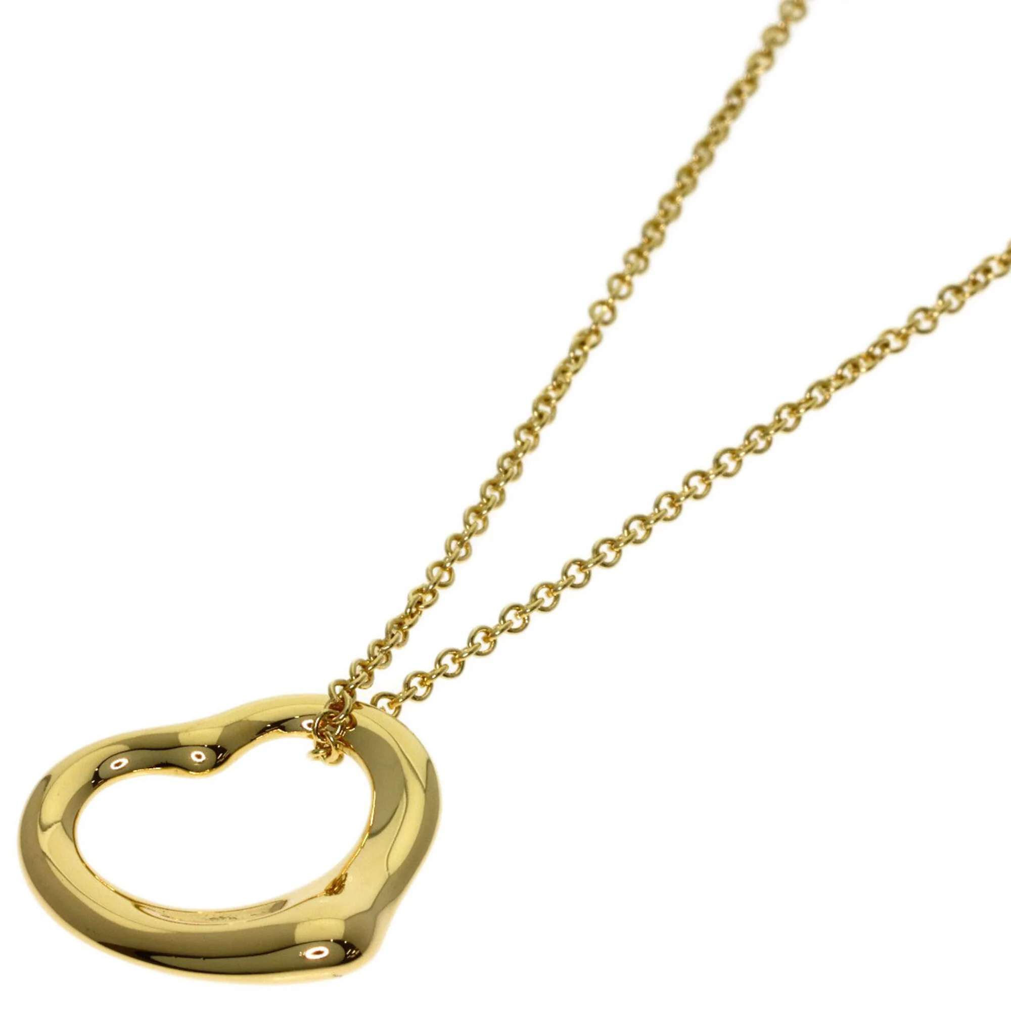 Open Heart Pendant Necklace 18K Yellow Gold