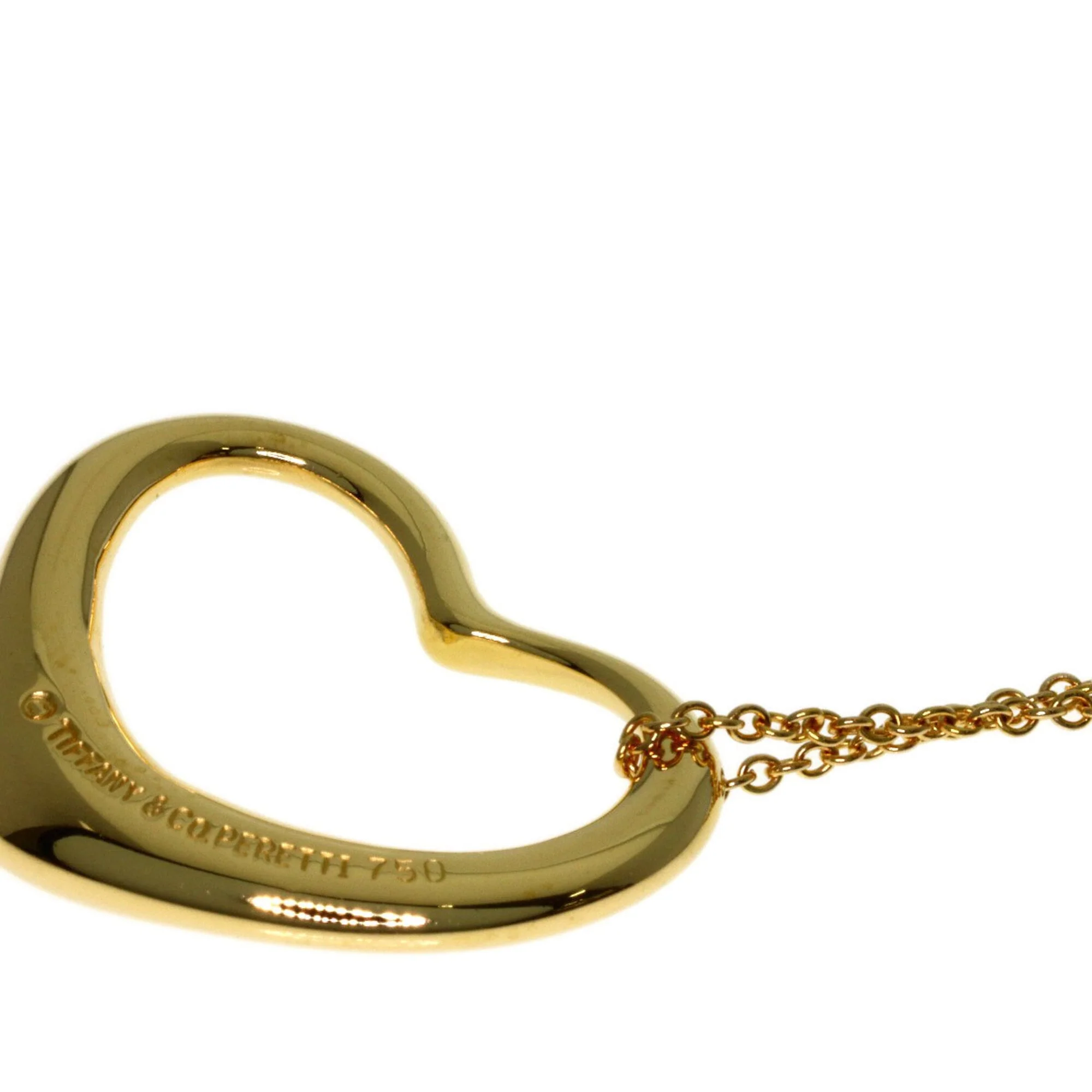 Open Heart Pendant Necklace 18K Yellow Gold - Image 5