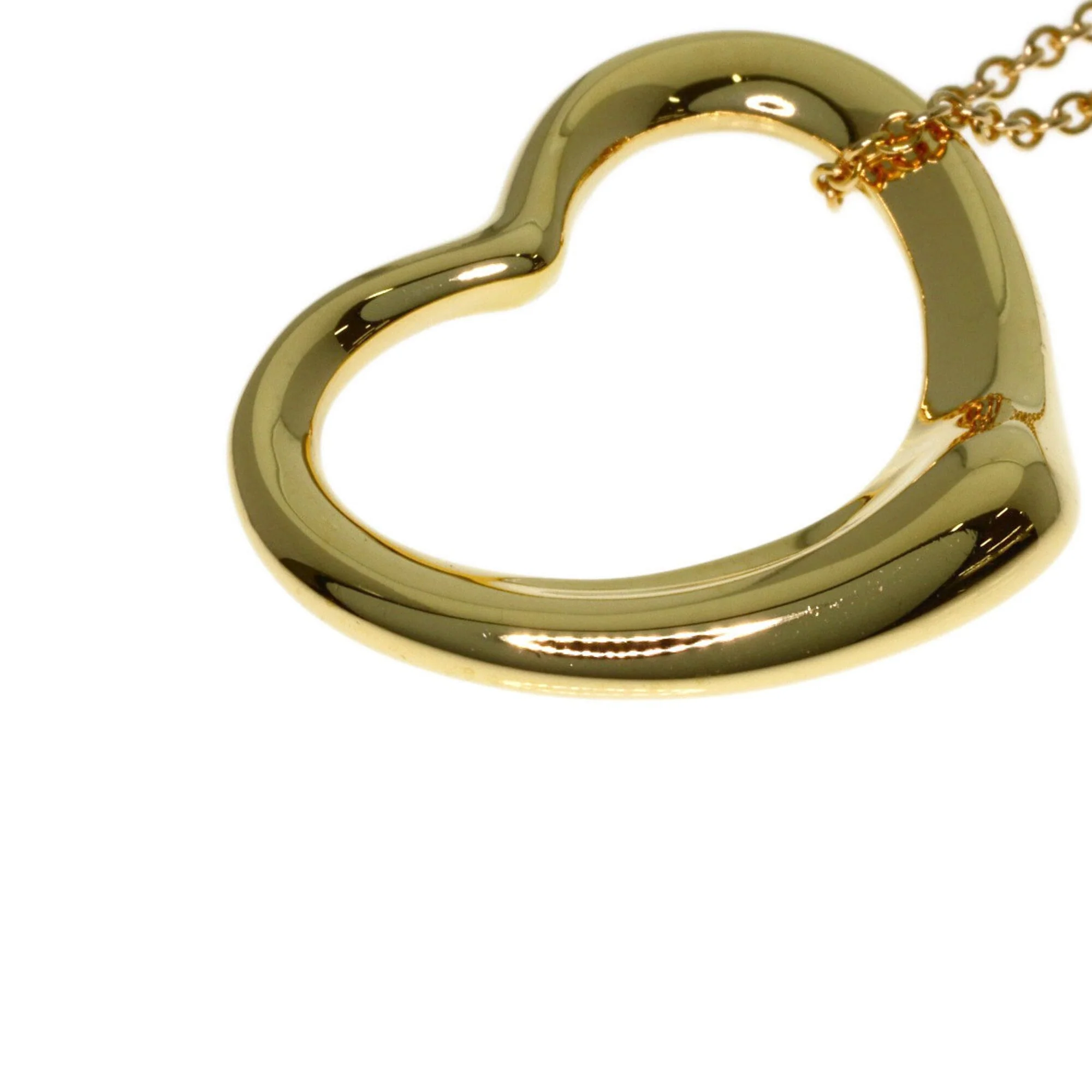 Open Heart Pendant Necklace 18K Yellow Gold - Image 6