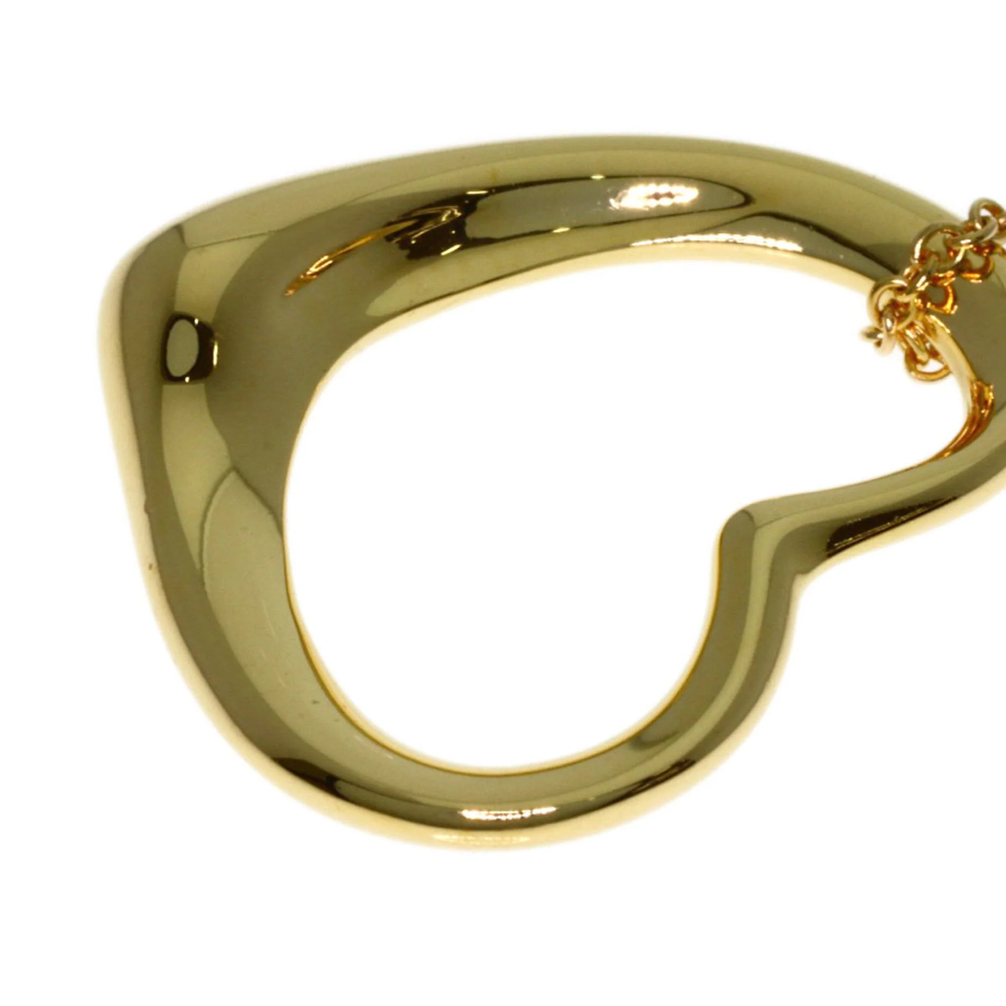 Open Heart Pendant Necklace 18K Yellow Gold - Image 8
