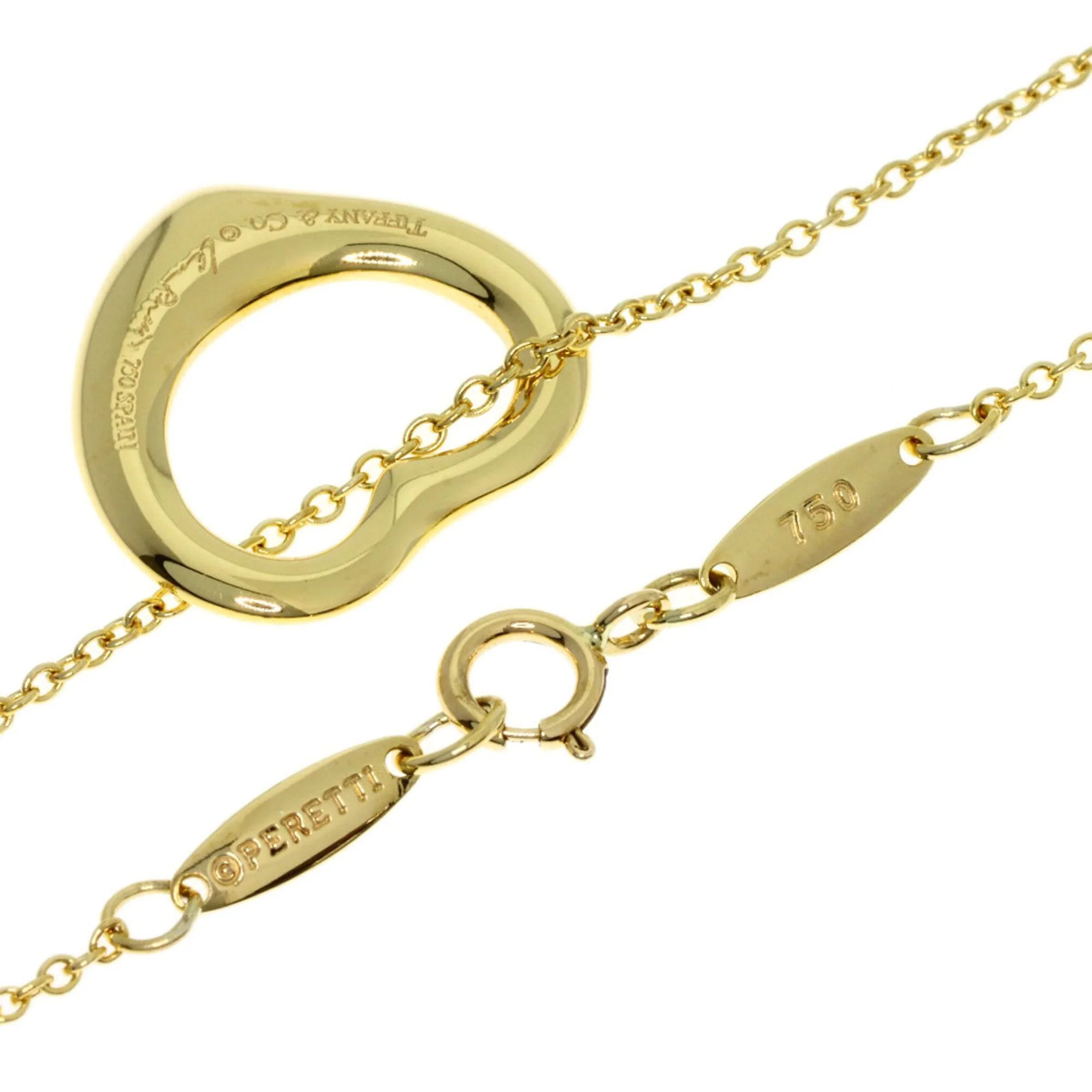 Open Heart Pendant Necklace 18K Yellow Gold 14.5mm - Image 2
