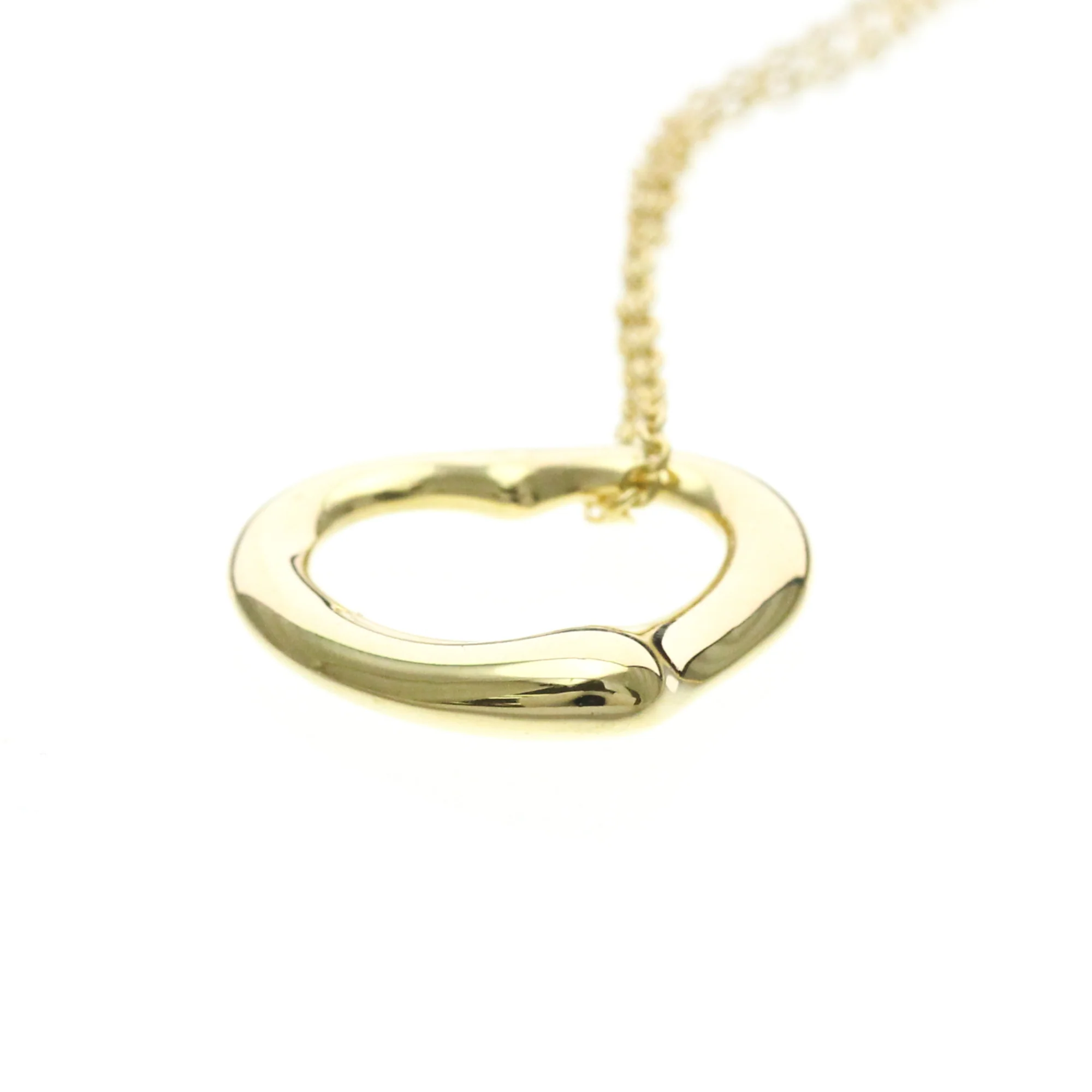 Open Heart Pendant Necklace 18K Yellow Gold 14.6mm - Image 4