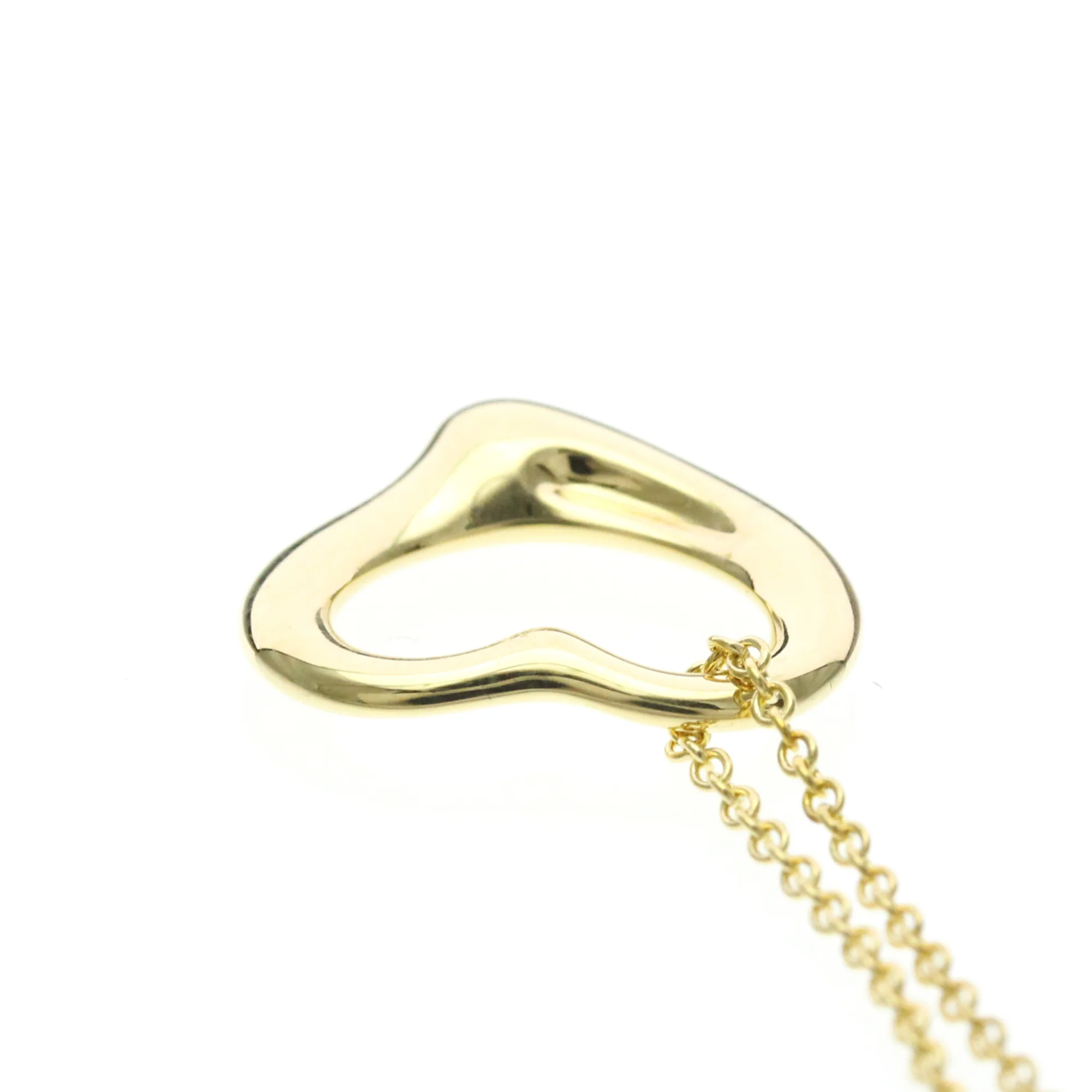 Open Heart Pendant Necklace 18K Yellow Gold 14.6mm - Image 6