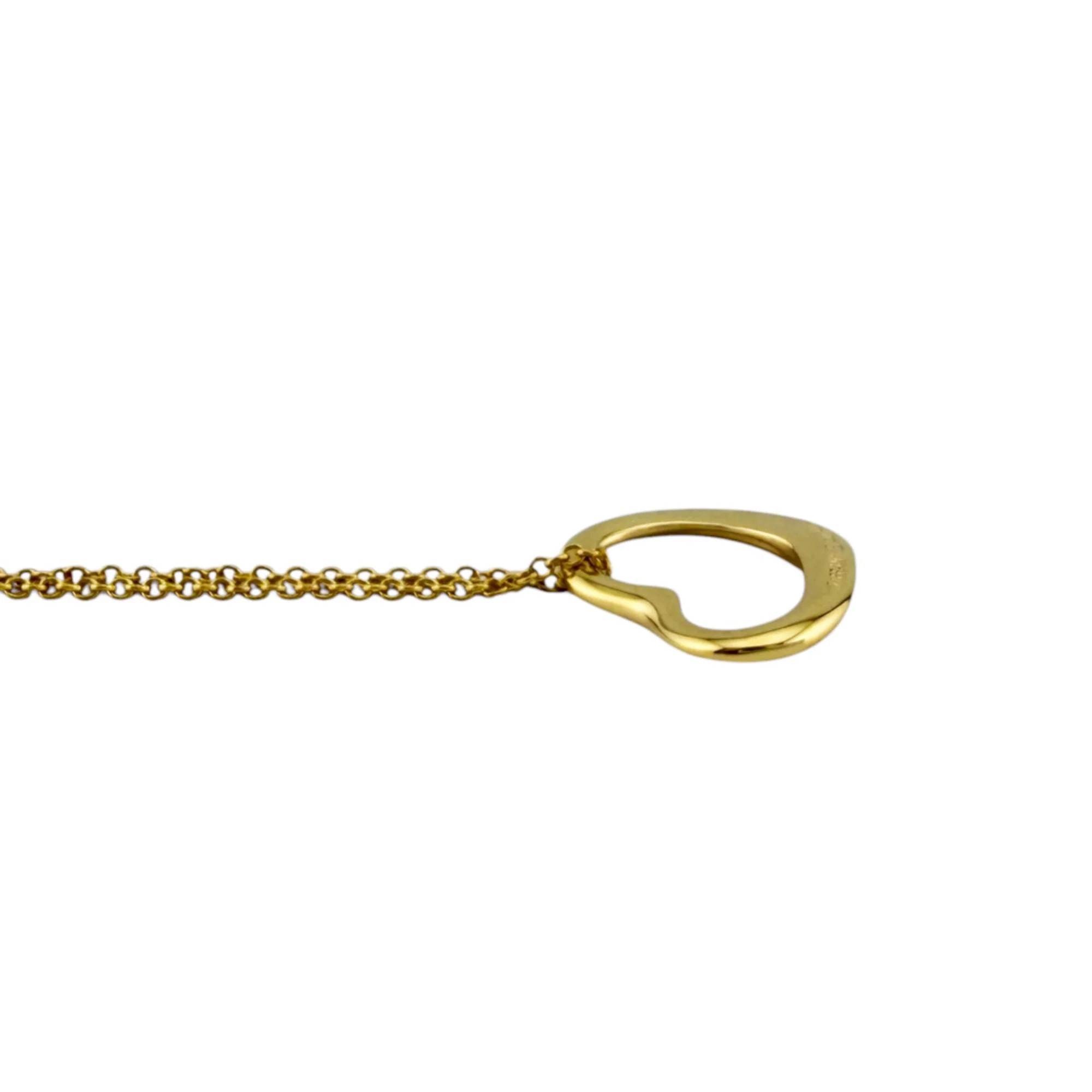 Open Heart Pendant Necklace 18K Yellow Gold 16mm - Image 4