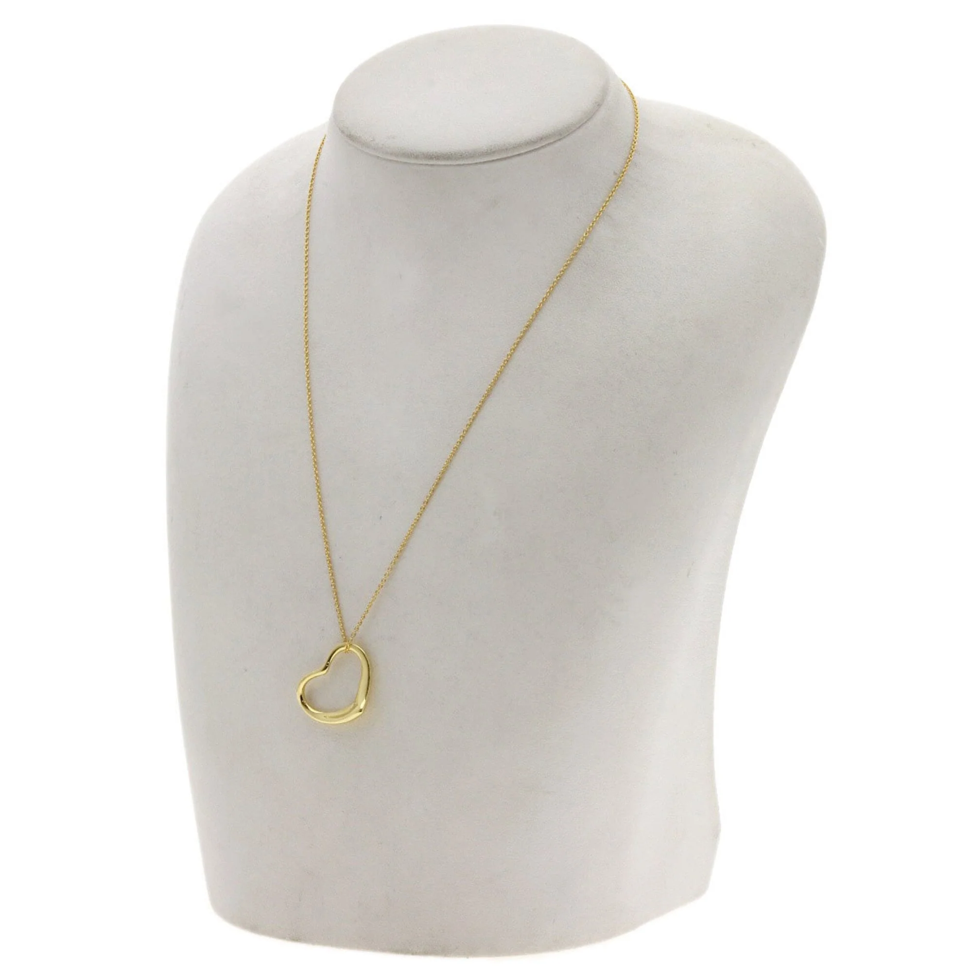 Open Heart Pendant Necklace 18K Yellow Gold 17.8mm - Image 4