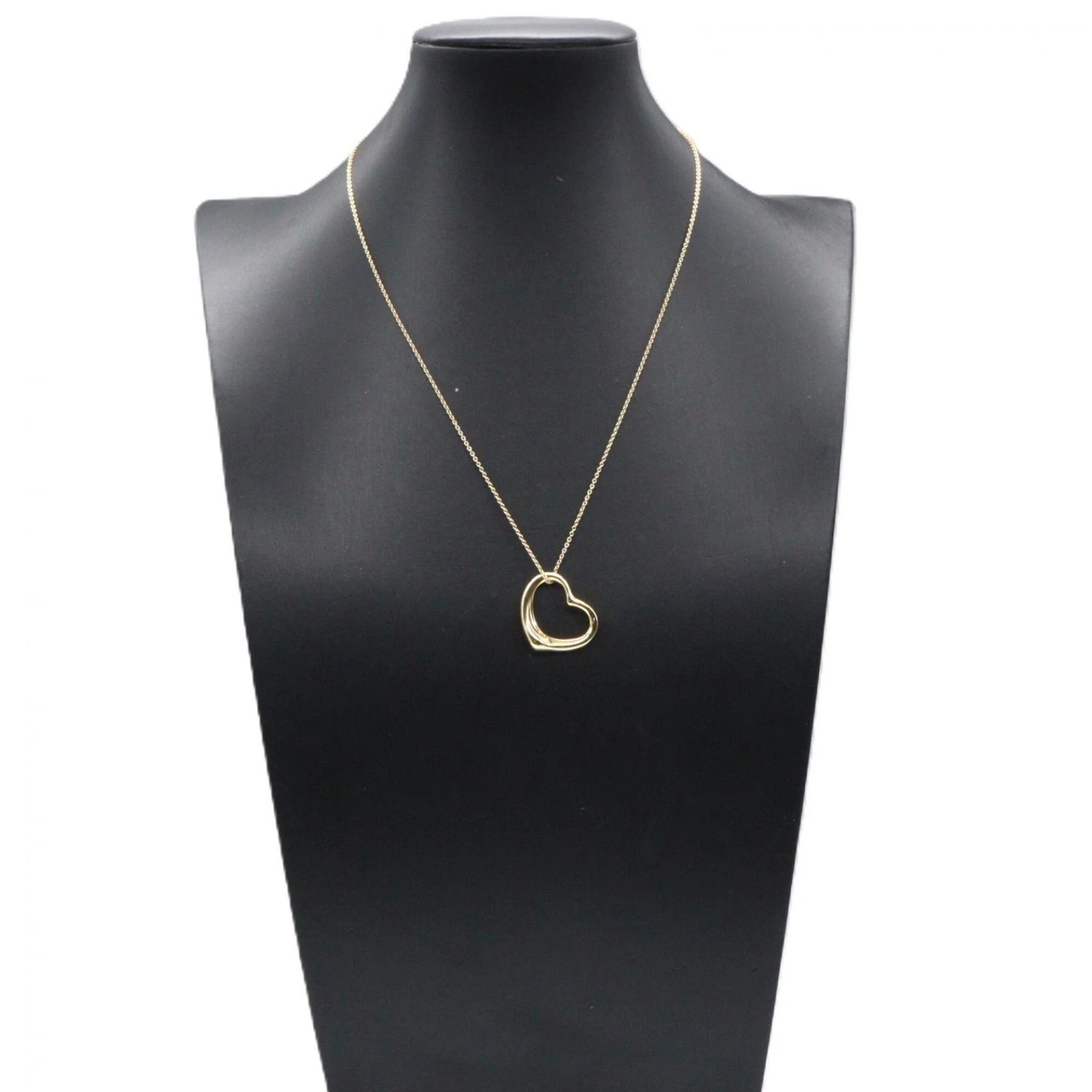 Open Heart Pendant Necklace 18K Yellow Gold 17mm - Image 5