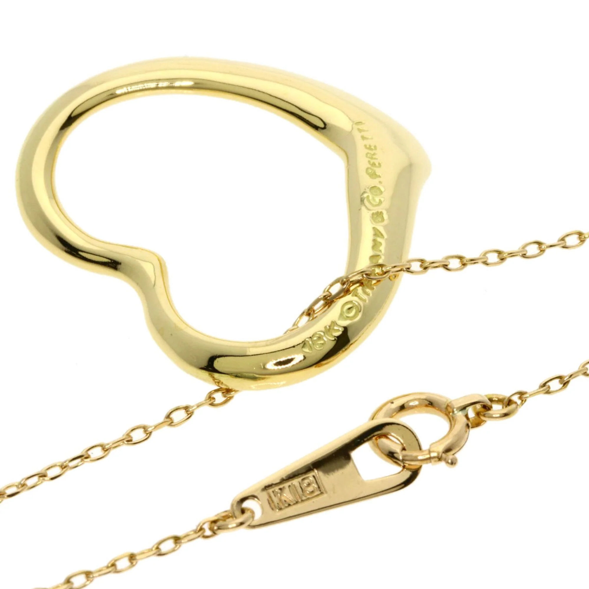Open Heart Pendant Necklace 18K Yellow Gold 18.1mm - Image 2