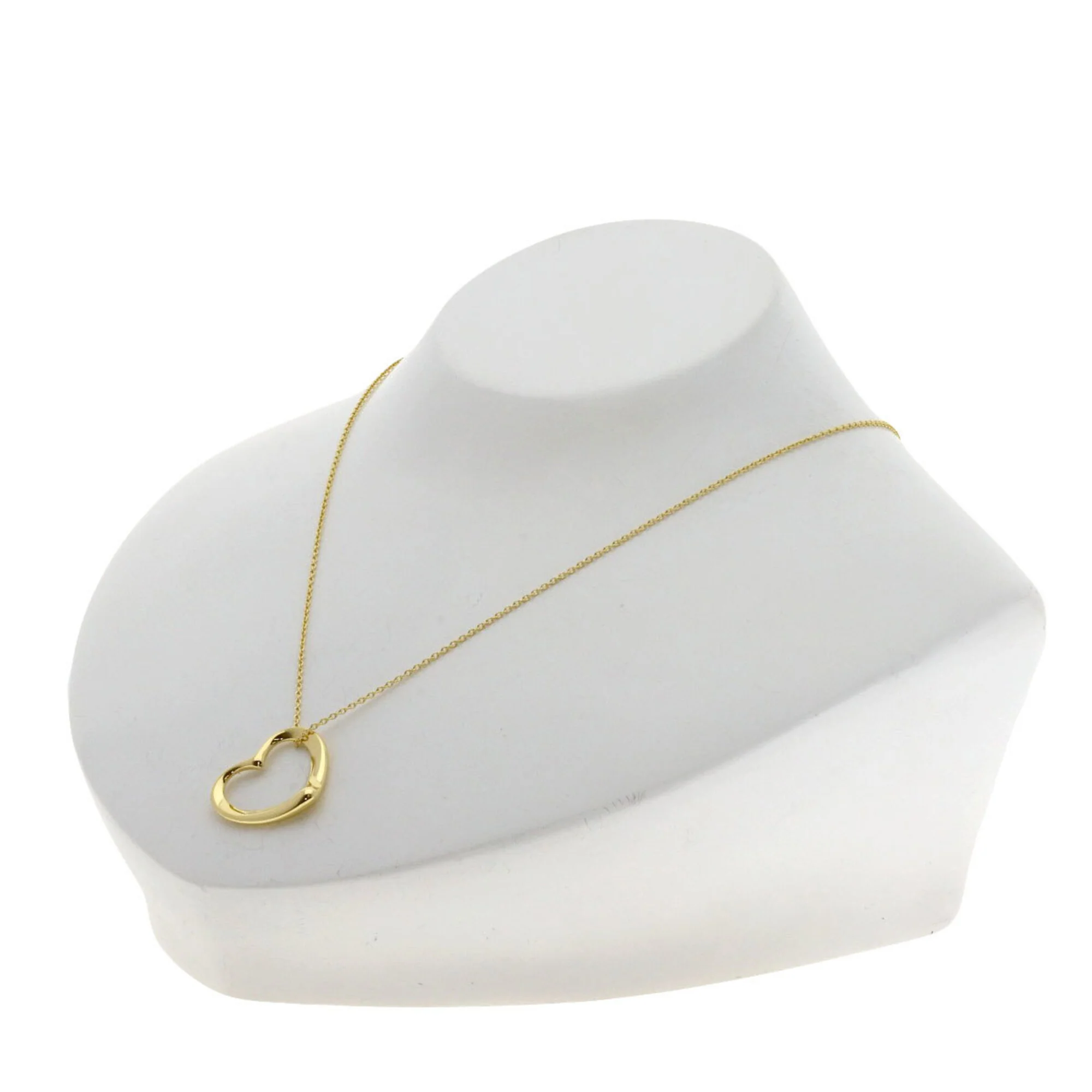 Open Heart Pendant Necklace 18K Yellow Gold 18.2mm - Image 4