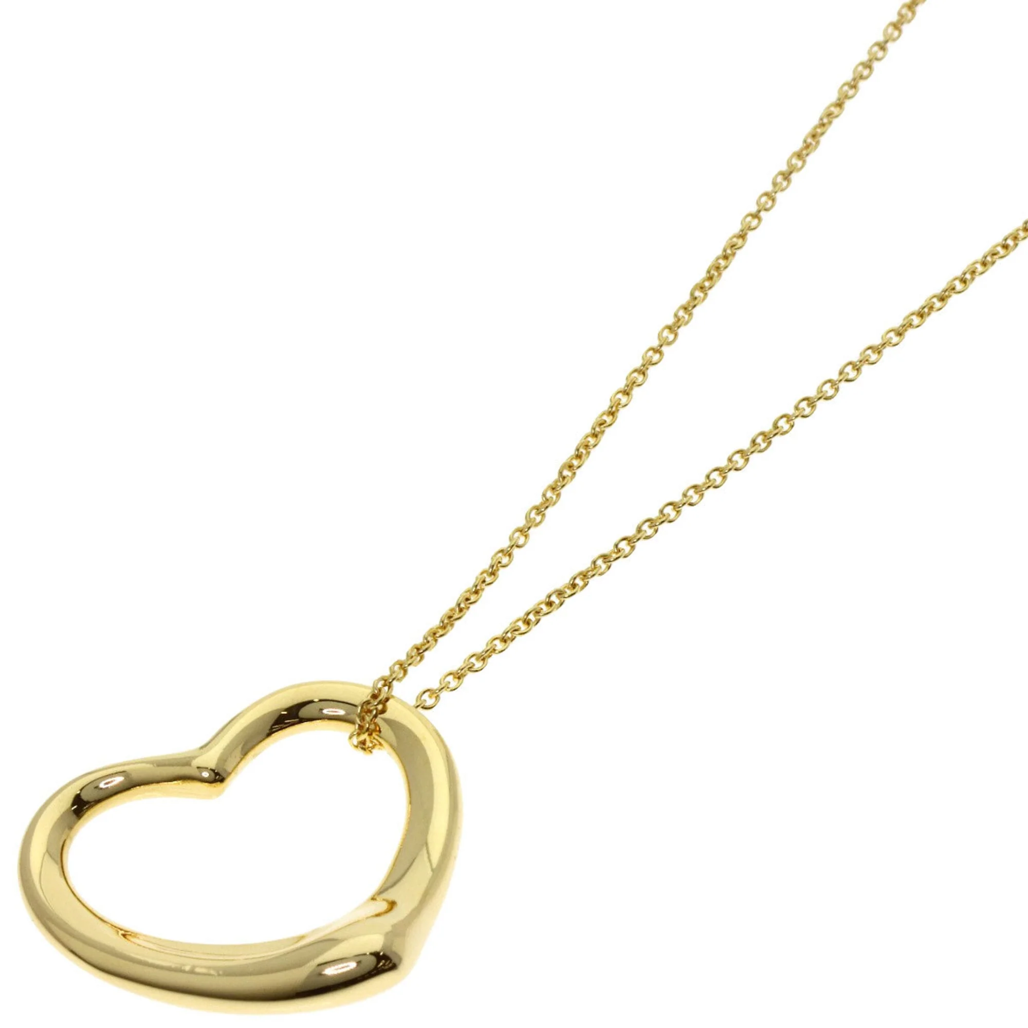 Open Heart Pendant Necklace 18K Yellow Gold 18.2mm