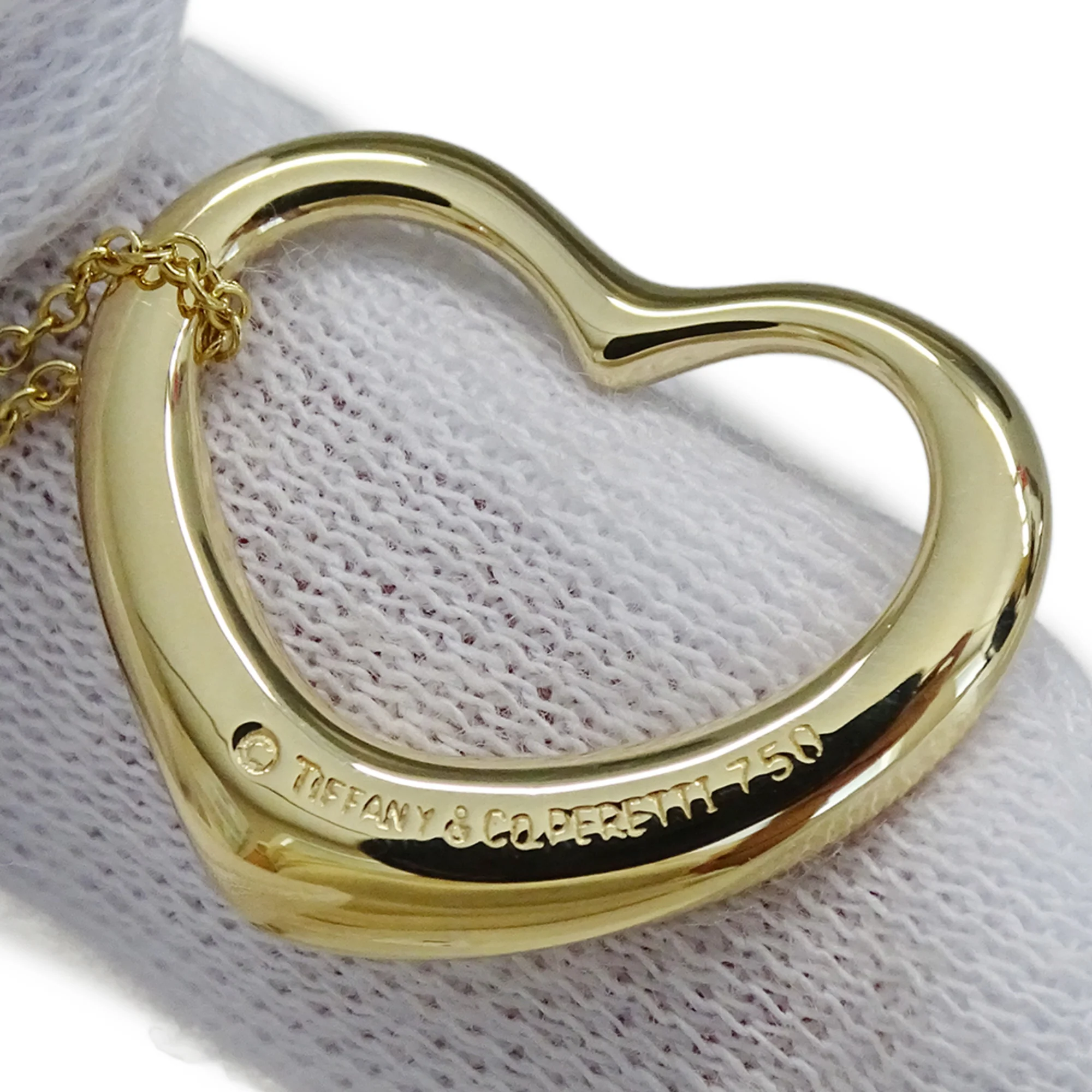 Open Heart Pendant Necklace 18K Yellow Gold 18.3mm - Image 8