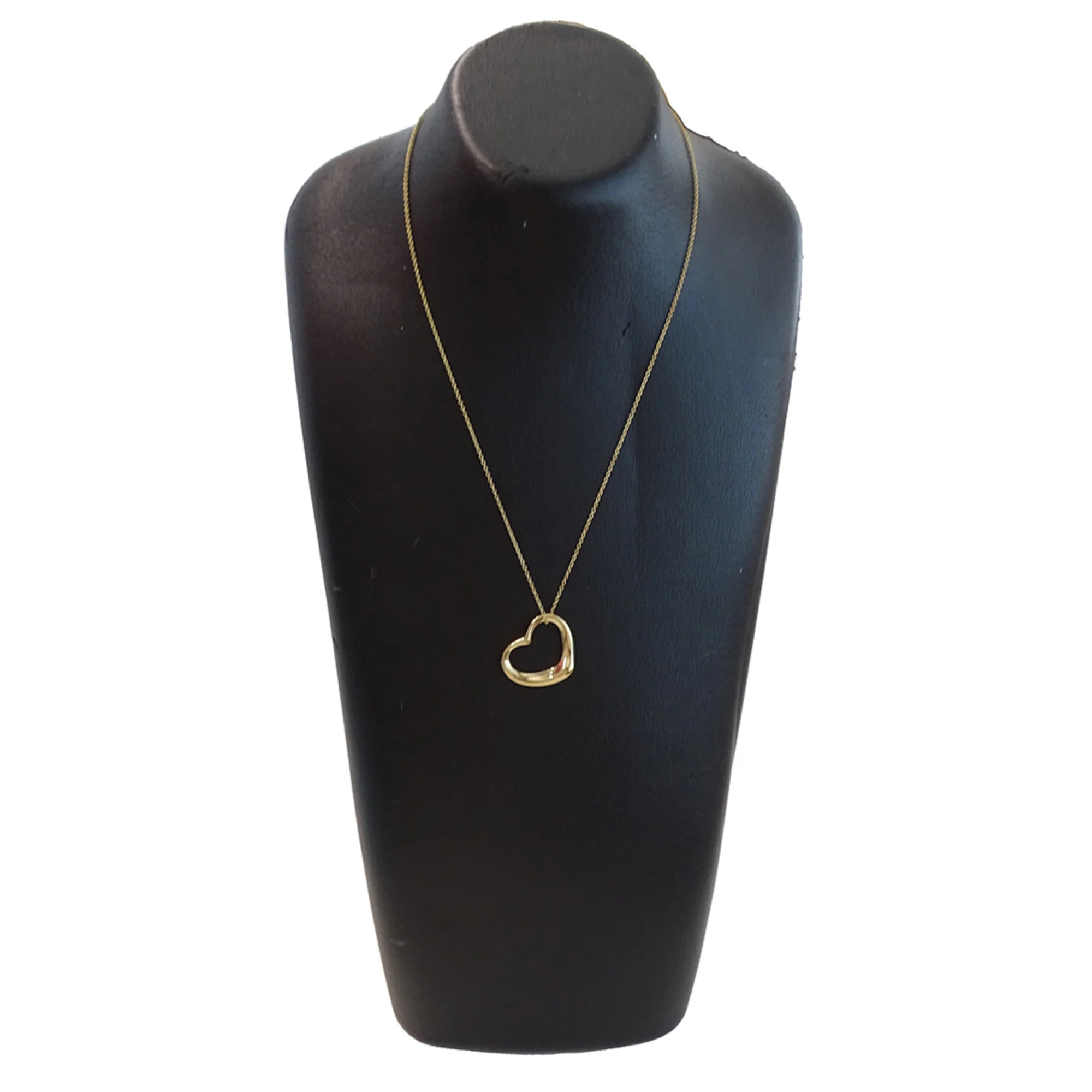 Open Heart Pendant Necklace 18K Yellow Gold 18.3mm - Image 9