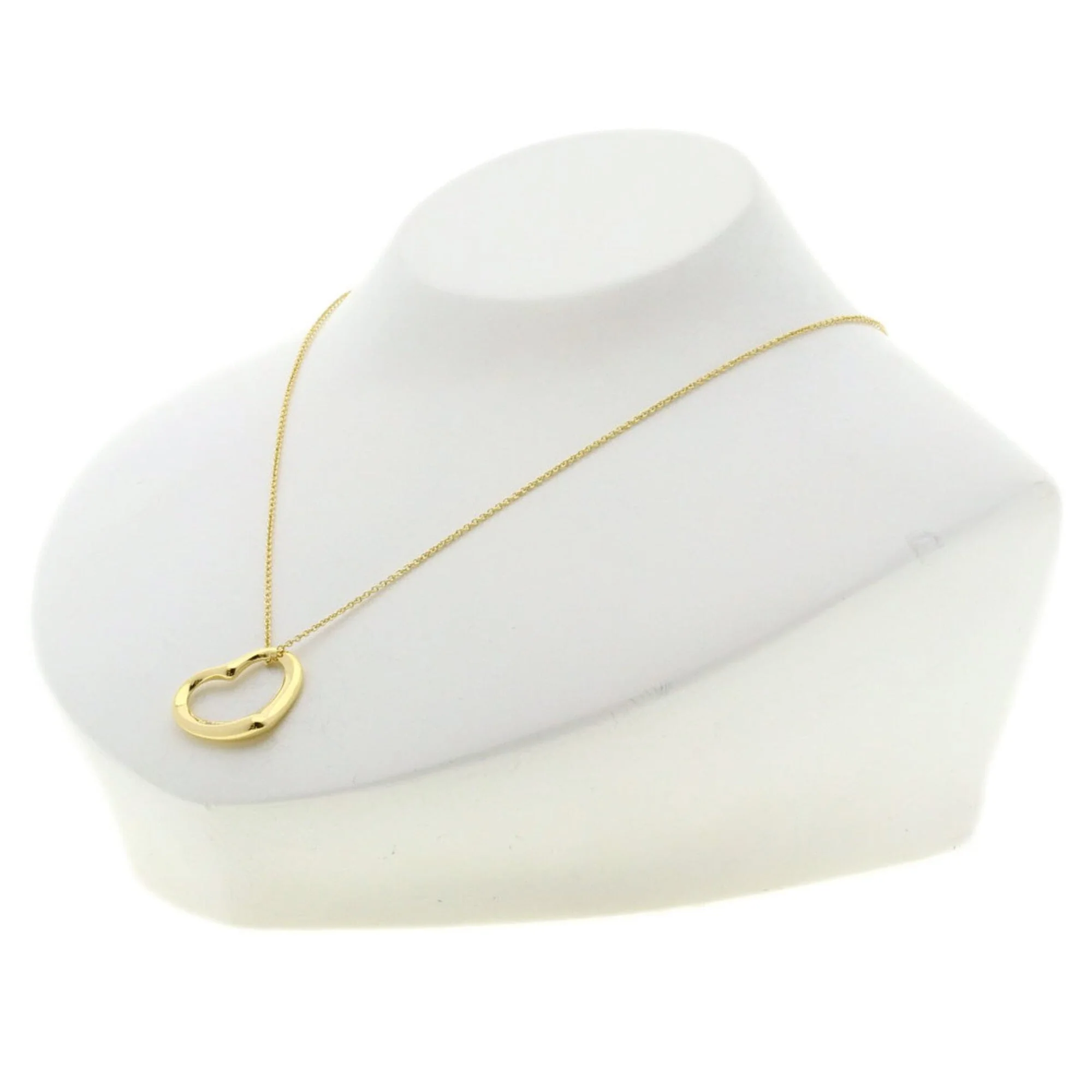 Open Heart Pendant Necklace 18K Yellow Gold 18.8mm - Image 4