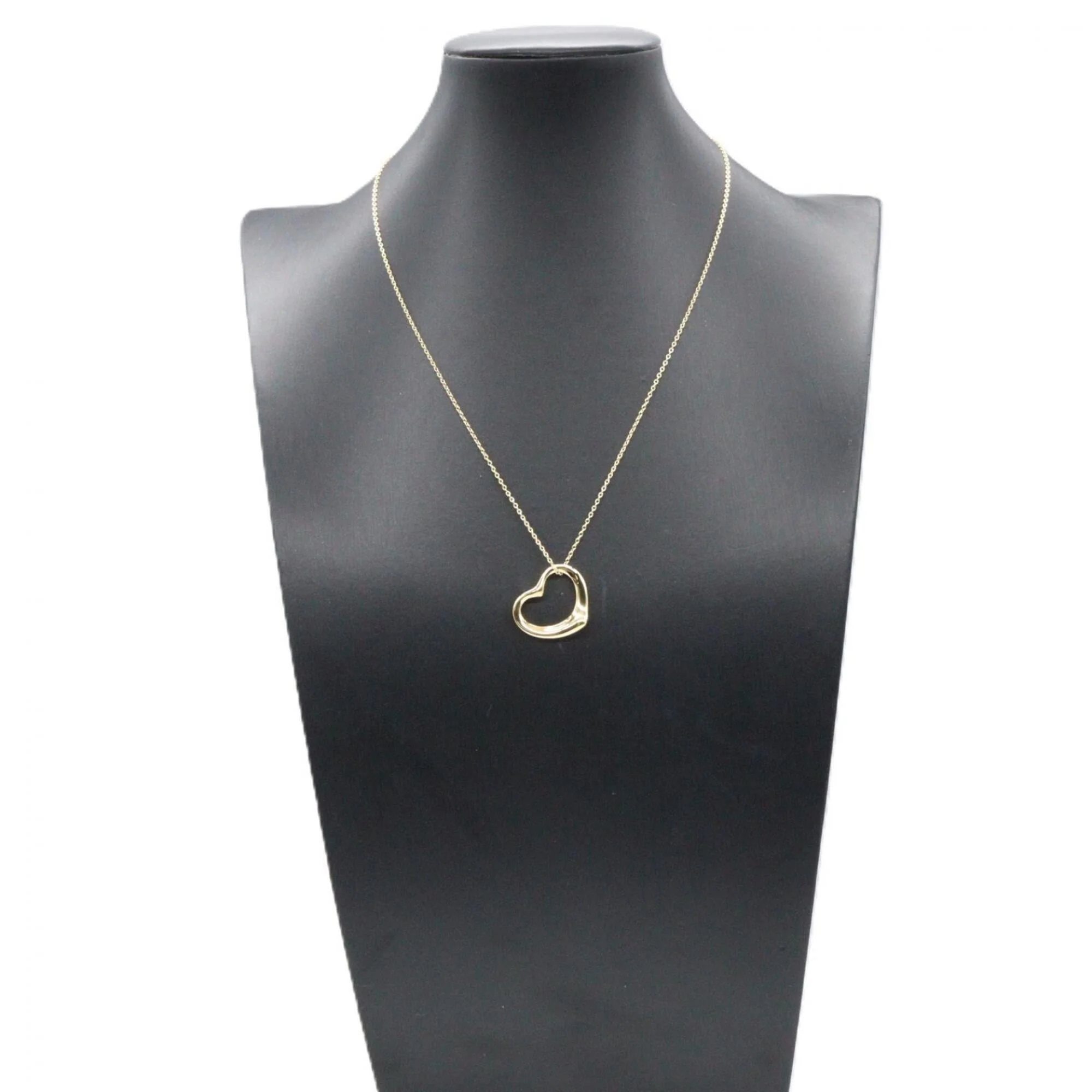 Open Heart Pendant Necklace 18K Yellow Gold 18mm - Image 6