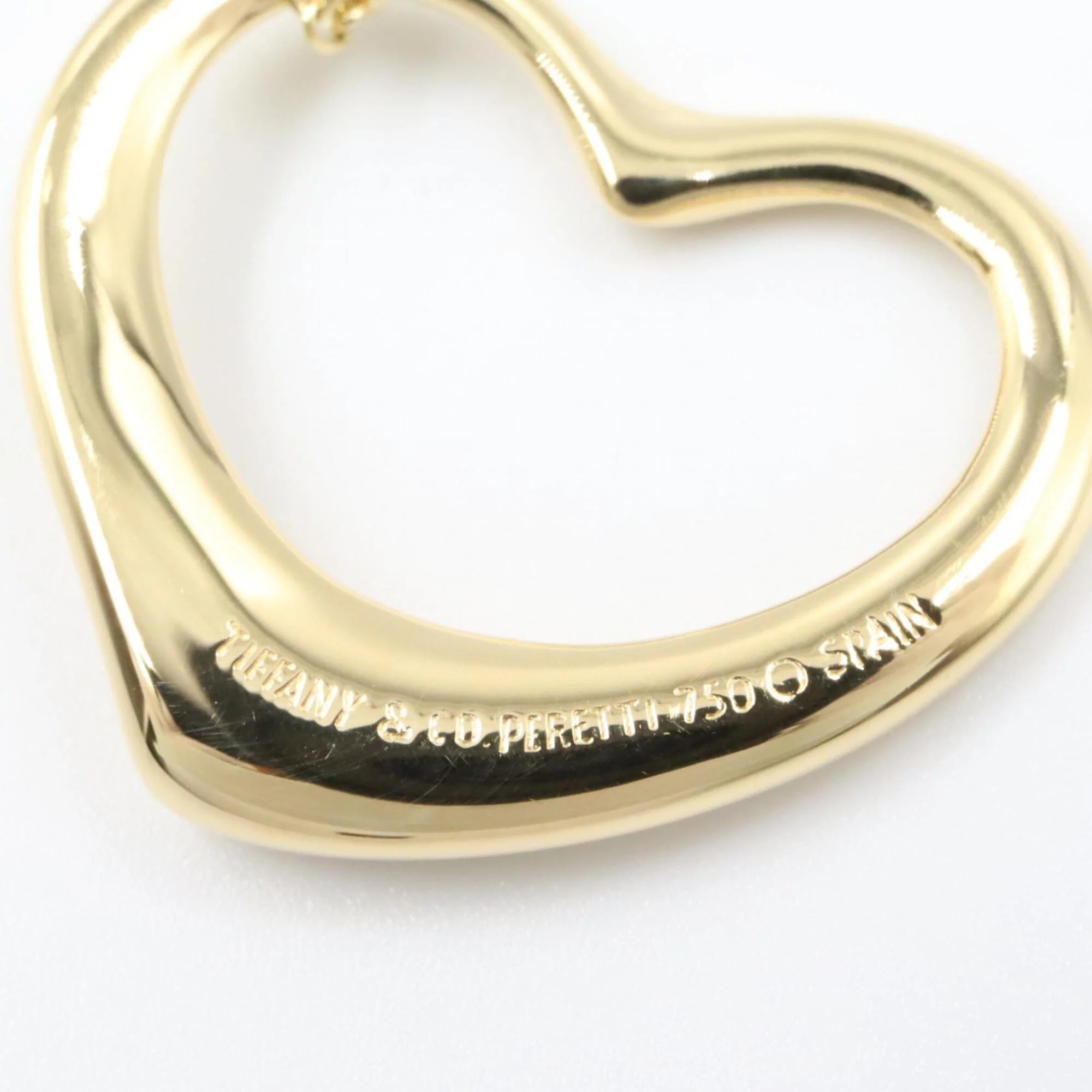 Open Heart Pendant Necklace 18K Yellow Gold 20mm - Image 3