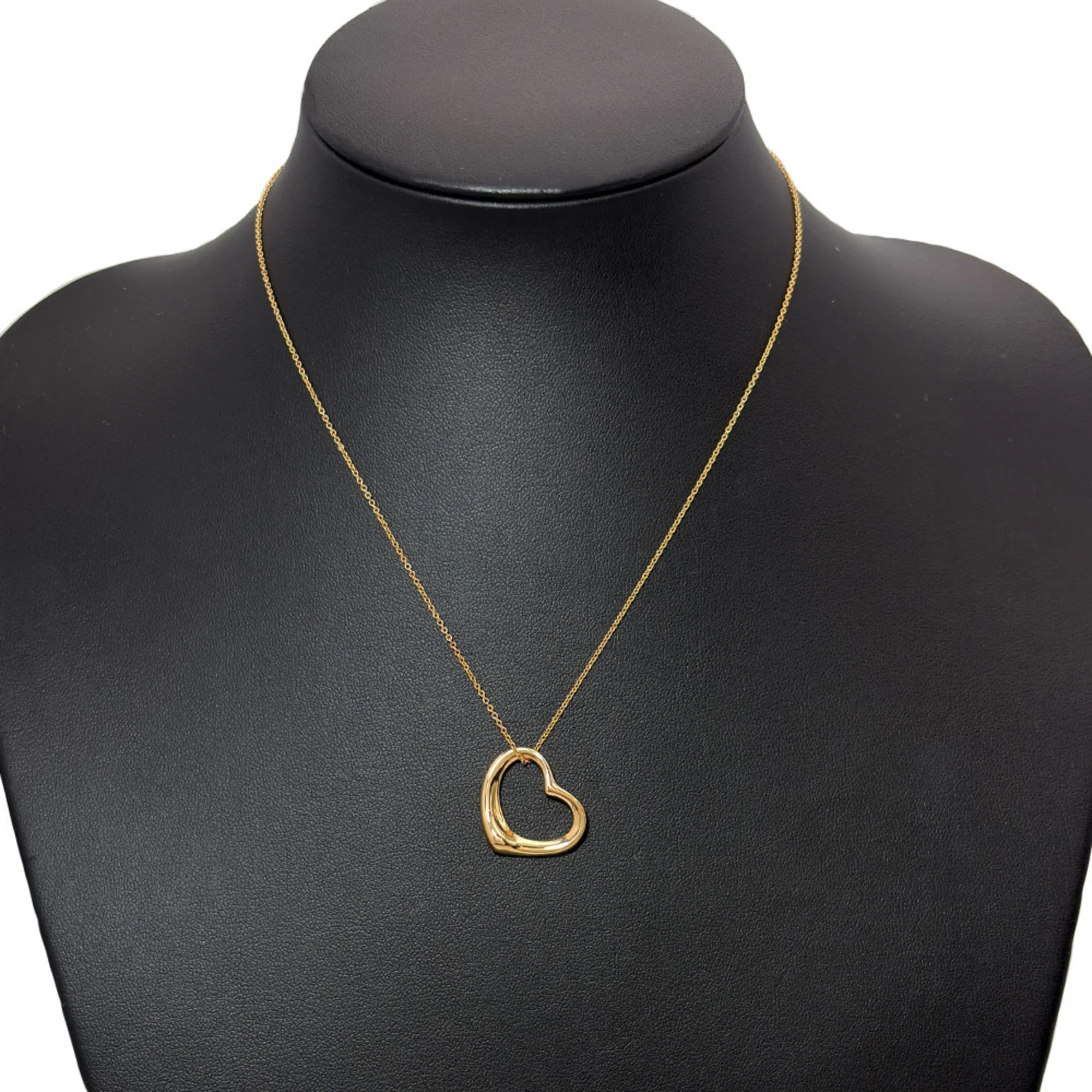 Open Heart Pendant Necklace 18K Yellow Gold 22mm - Image 3