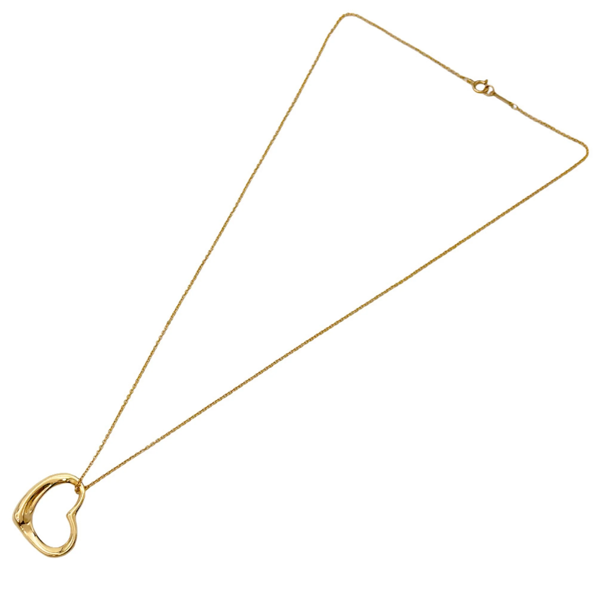 Open Heart Pendant Necklace 18K Yellow Gold 22mm - Image 4