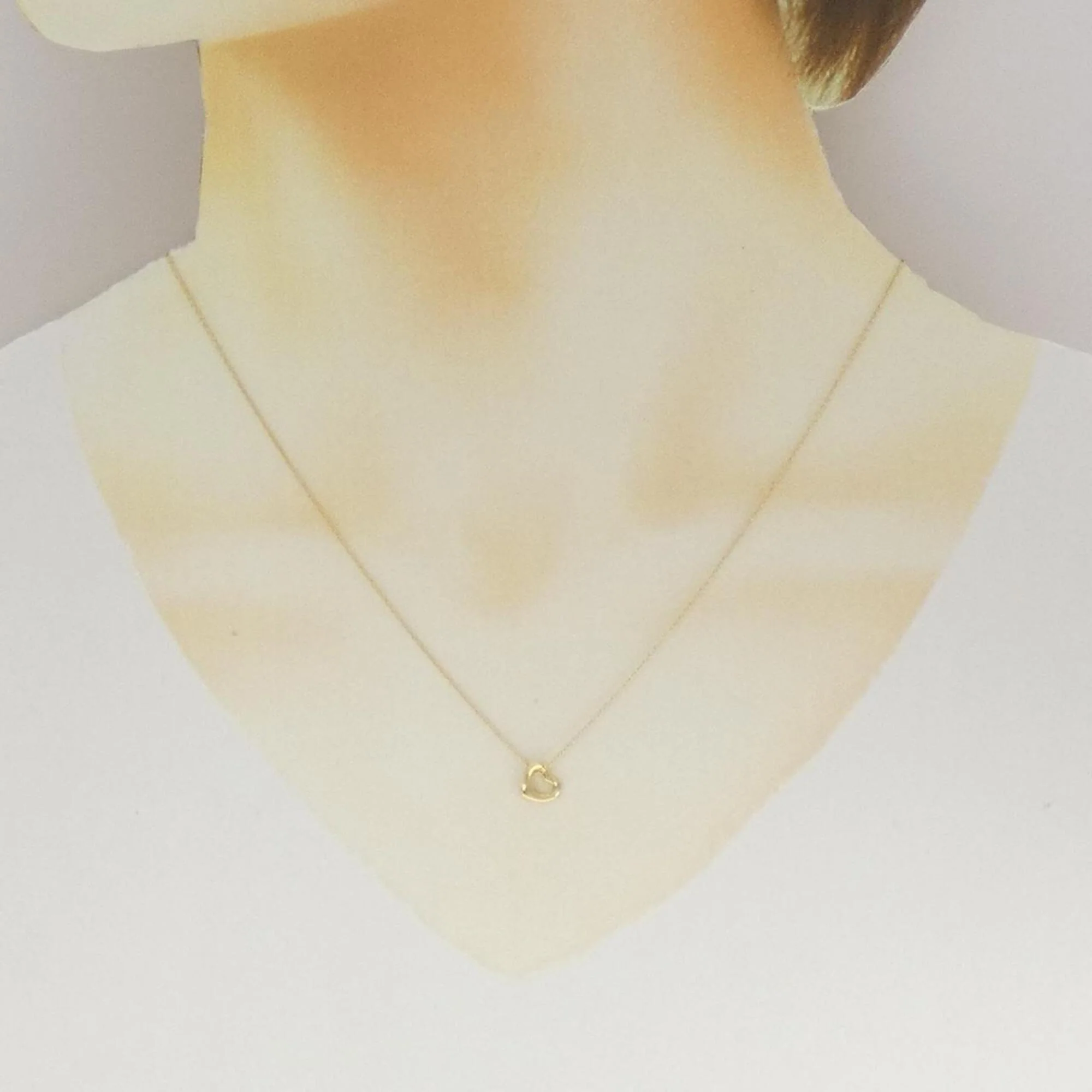 Open Heart Pendant Necklace 18K Yellow Gold 7mm - Image 6