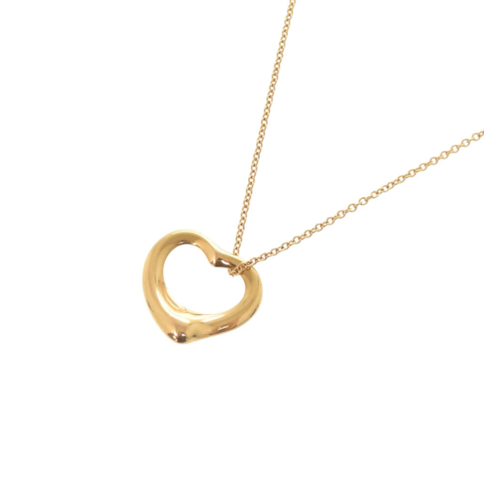 Open Heart Pendant Necklace 18K Yellow Gold and 18K Rose Gold 15mm
